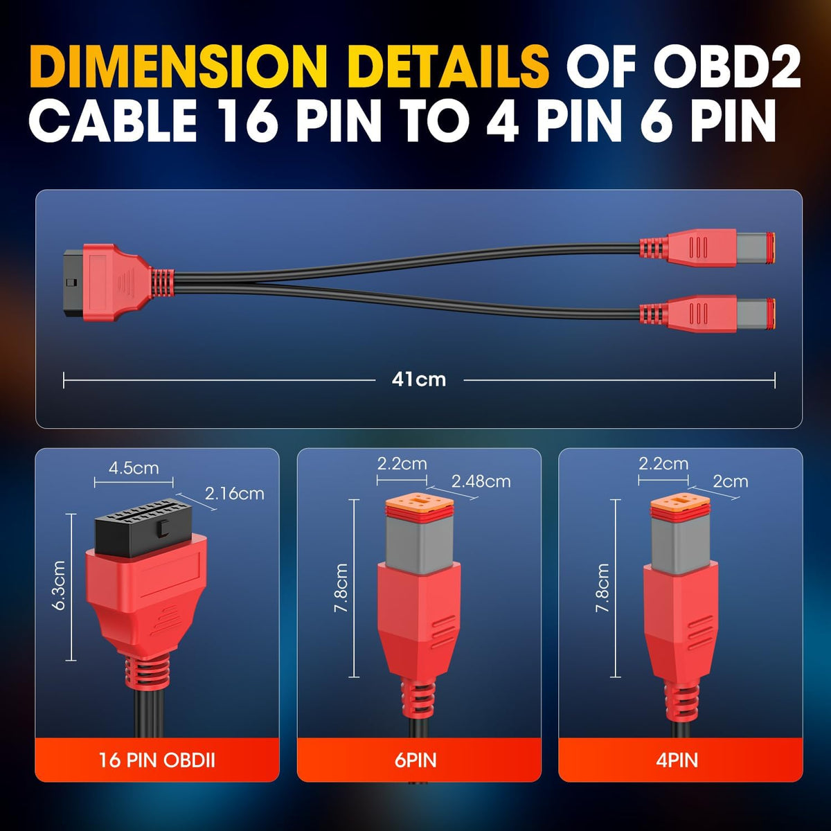 Autel Original Harley Davidson OBD2 Adapter, 4+6pin for Motorcycle Scanner