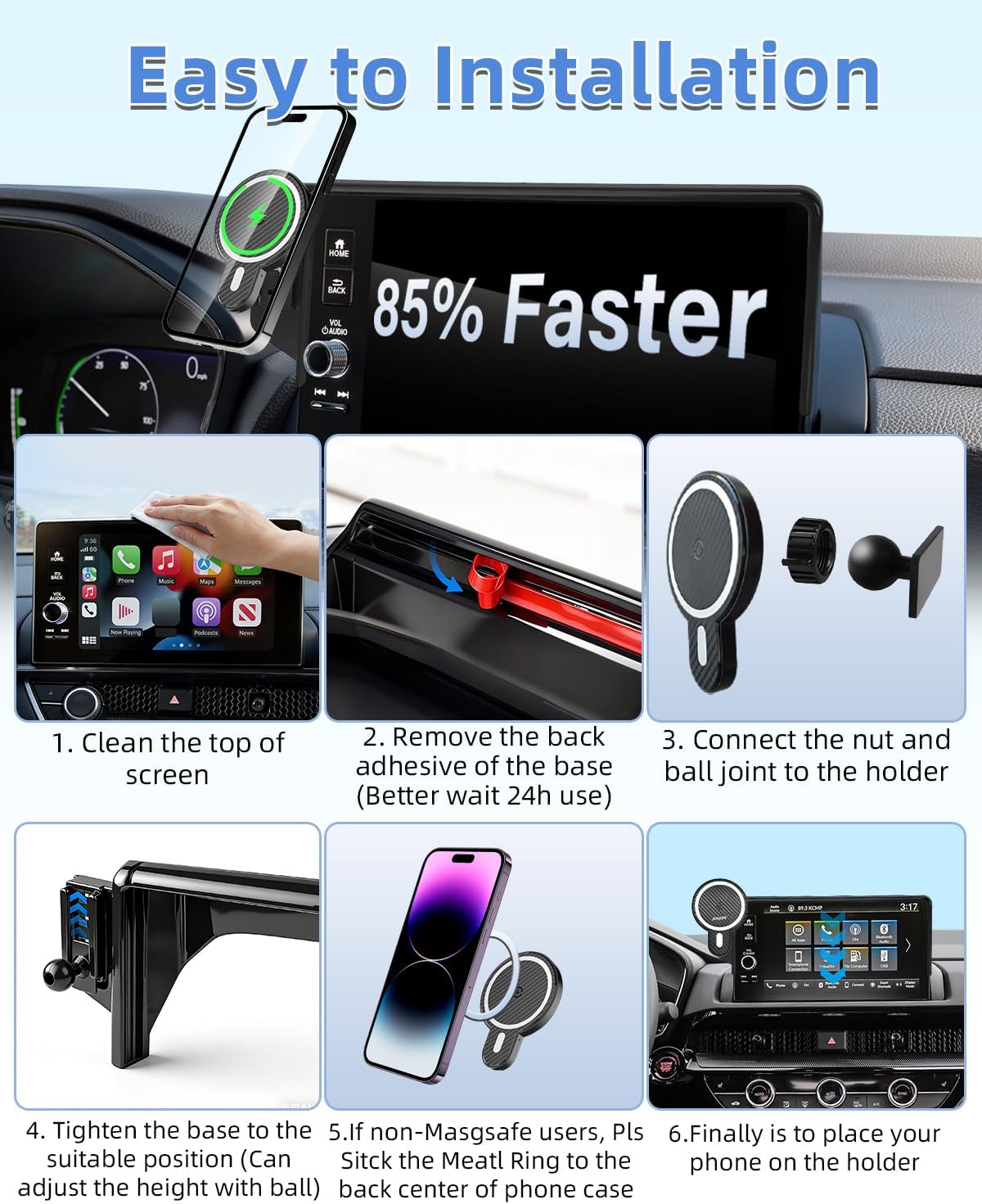 Car Phone Holder for Mercedes-Benz GLC/V-Class 2020-2022 /C-Class 2019-2021