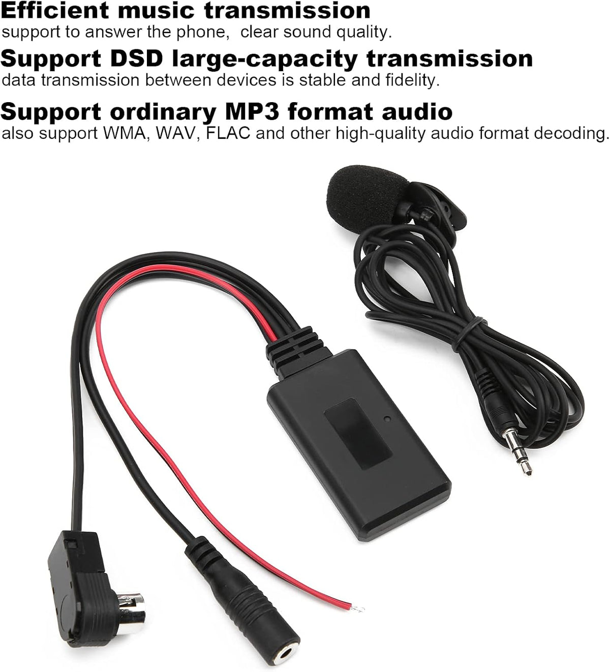 POCREATION Stable Data, Ai Net Bluetooth Bluetooth 5.0 Aux Cable Adapter with Microphone Handsfree Fit, for Cda 9857 Cda 9886 Cda 117