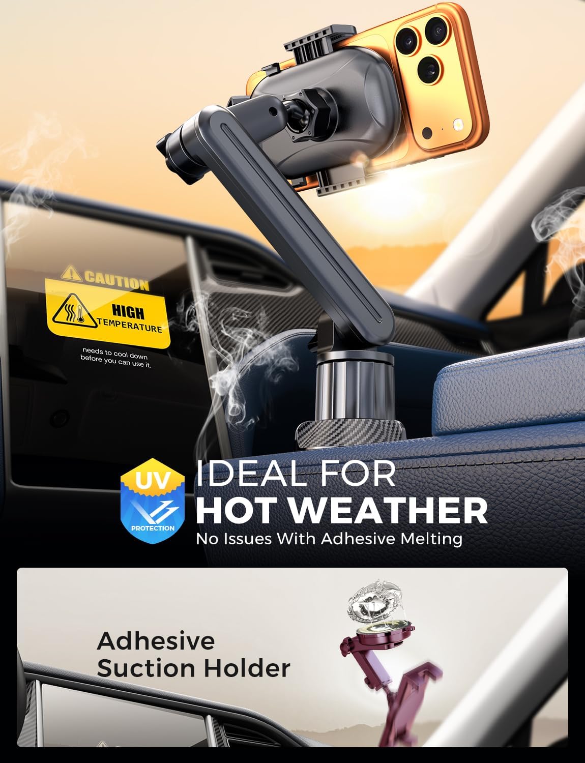 eSamcore Cup Holder Phone Holder, 15" Height Car Cup Holder Phone Mount