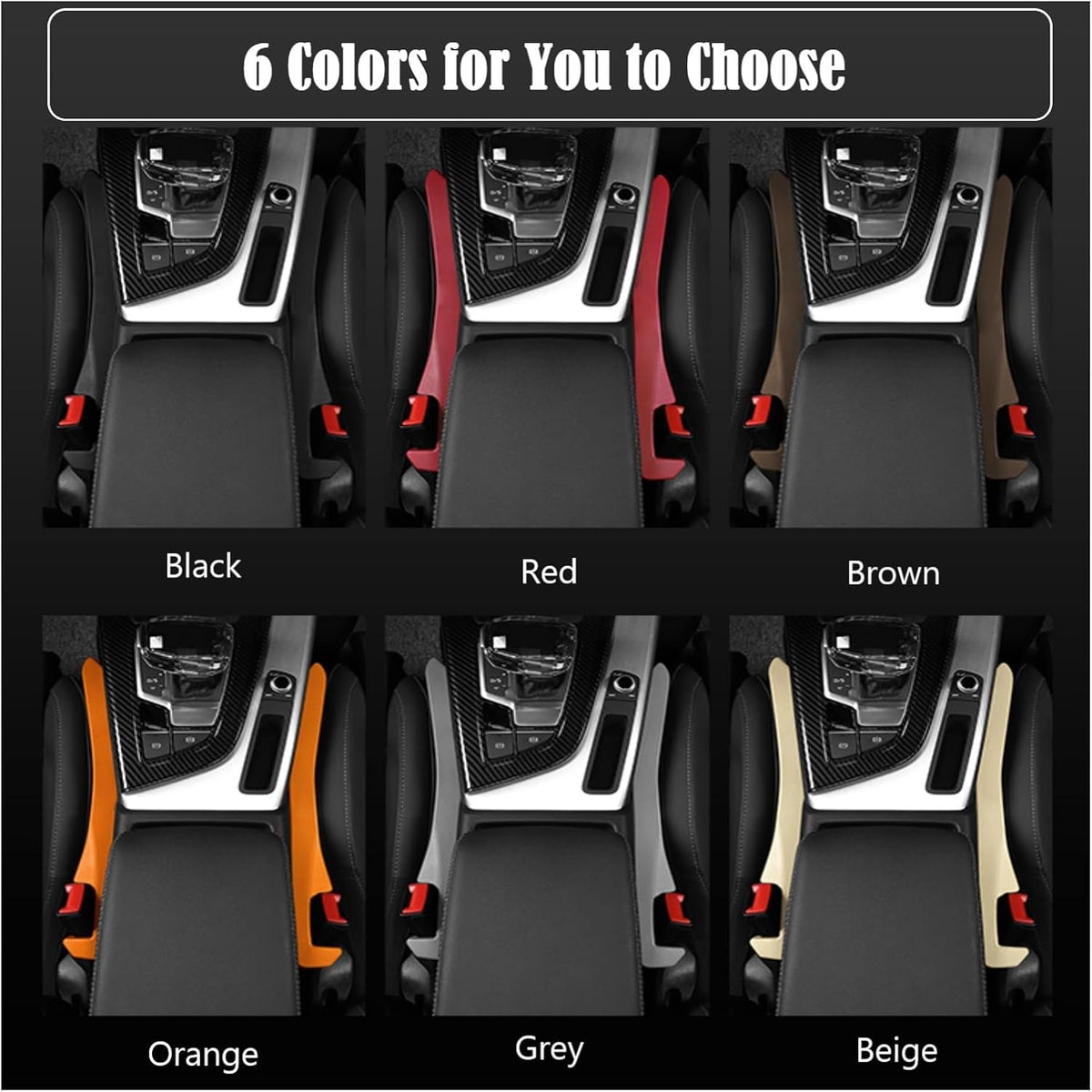 2Pcs Car Seat Gap Filler PU Leather, Auto Crevice Catcher Drop Blocker to Fill The Side Seat and Console Gap, Universal Vehicle Interior Accessories for Car, SUV, Truck (Beige)