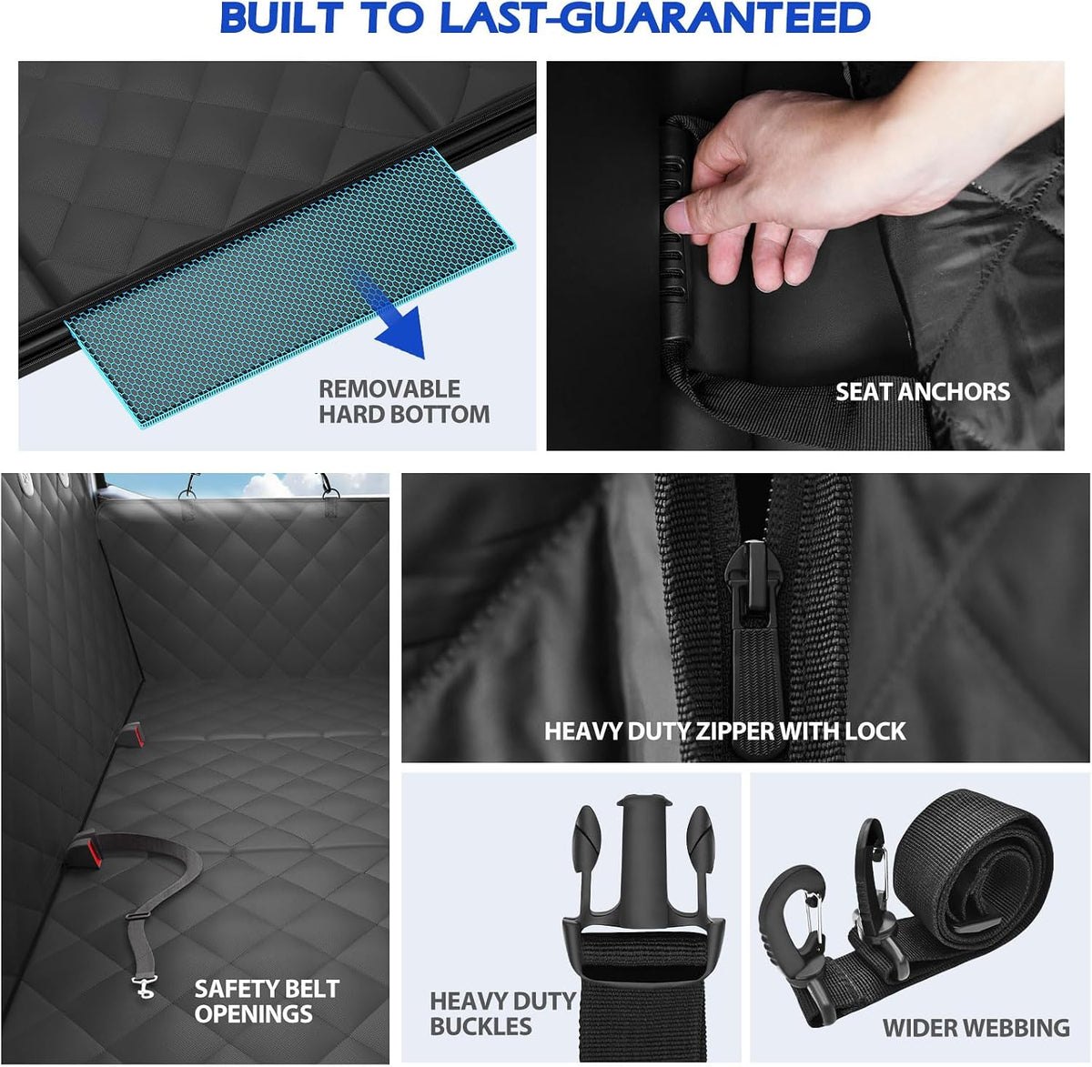 XL Back Seat Extender for Dogs, Hard Bottom Truck Seat Cover