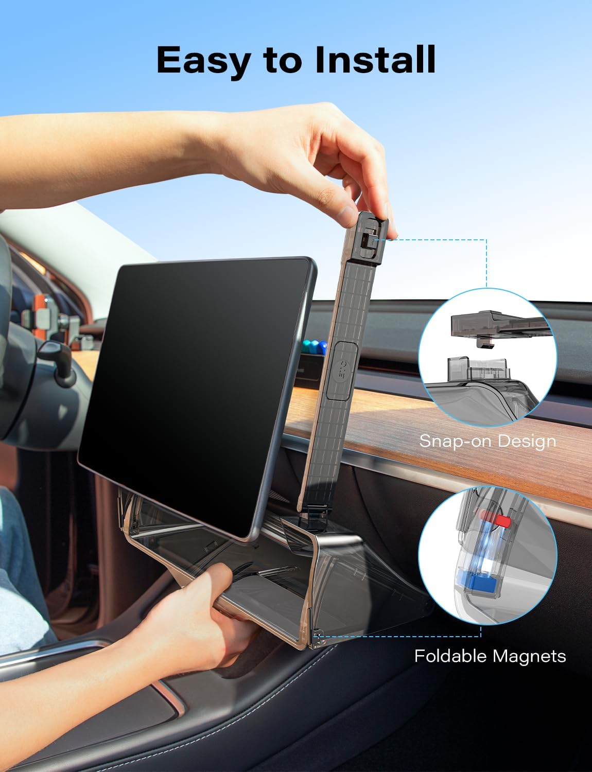TAZENI Under Screen Storage Box Fit Model Y Juniper Model 3 Highland, Magnetic Hidden Privacy Storage for Model Y 3 Accessories, Center Console Organizer for Model Y 2019~2026 & Model 3 2016-2026