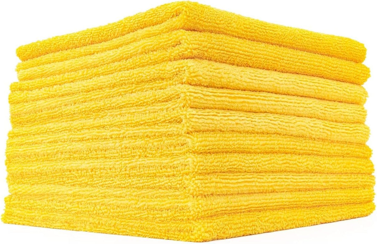 The Rag Company - Edgeless 365 Microfiber Towels (10-Pack) Premium 70/30 Blend, Professional Polishing, Wax Removal, Auto Detailing, 365gsm, 16in x 16in, Orange