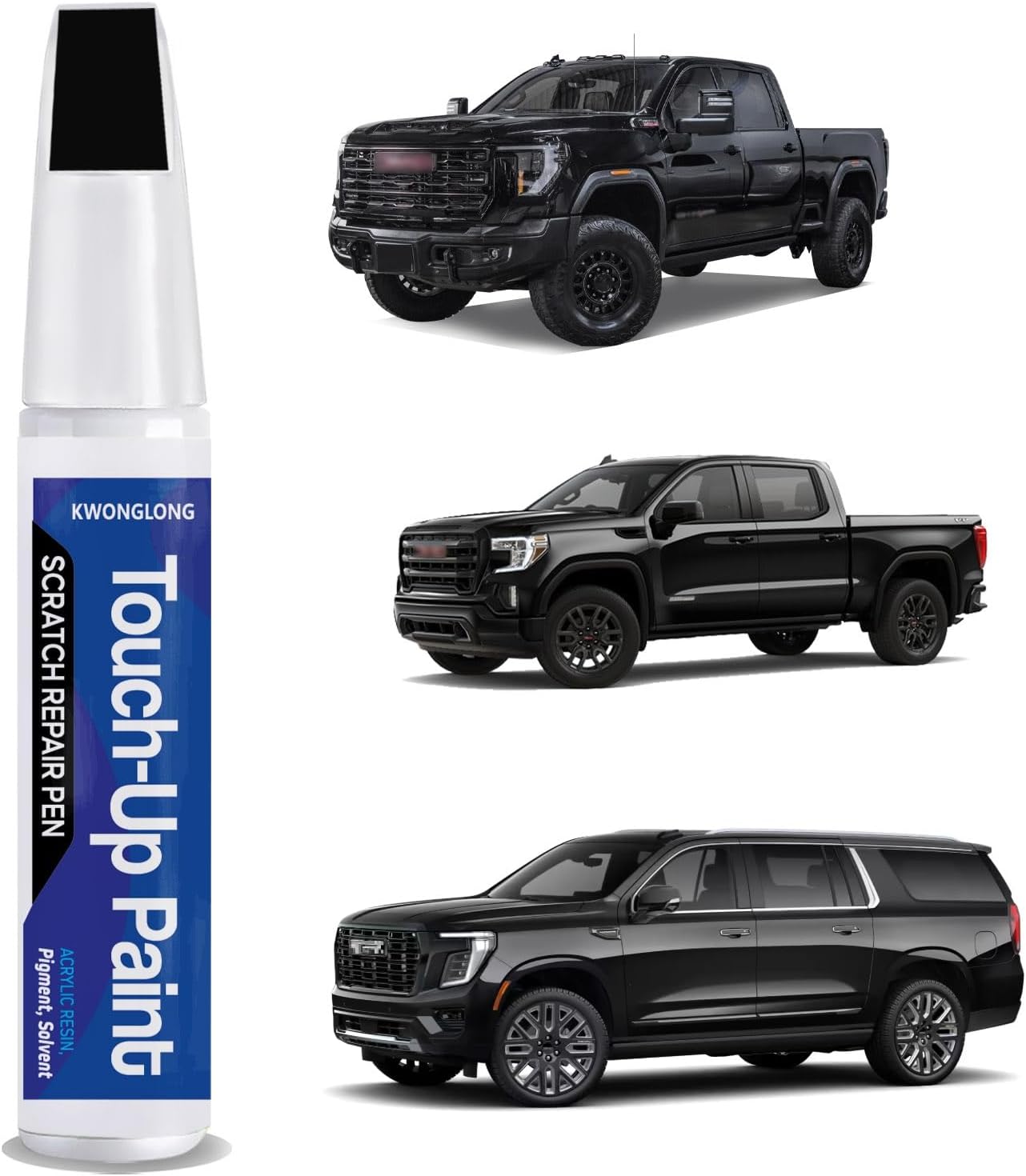 Summit White GAZ/WA8624 Touch Up Paint For GMC 2010-2024 Sierra, 2018-2024 Terrain, 2-in-1 Chips and Nicks Scratch Repair Pen