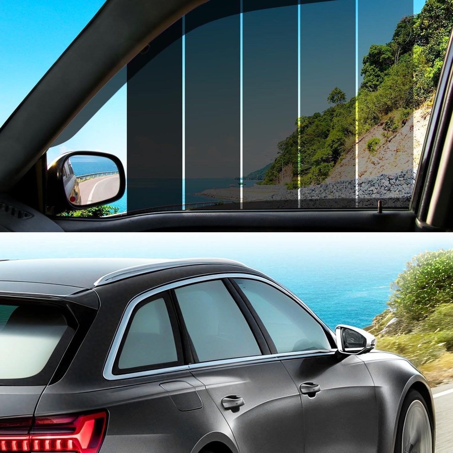 Window Tint Film for Cars, Ceramic Window Tints, Blocks 99% UV & IR Rays, Heat Resistant Anti Glare Film for Windshield, Scratch Resistant Sun Shade Auto Tint Roll 20% VLT 24In x 25Ft