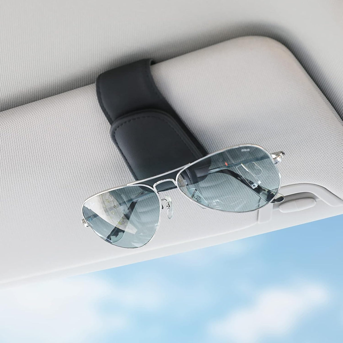 KanSmart Sunglass Holder for Car Sun Visor Magnetic Sunglasses Clip -2 Pack