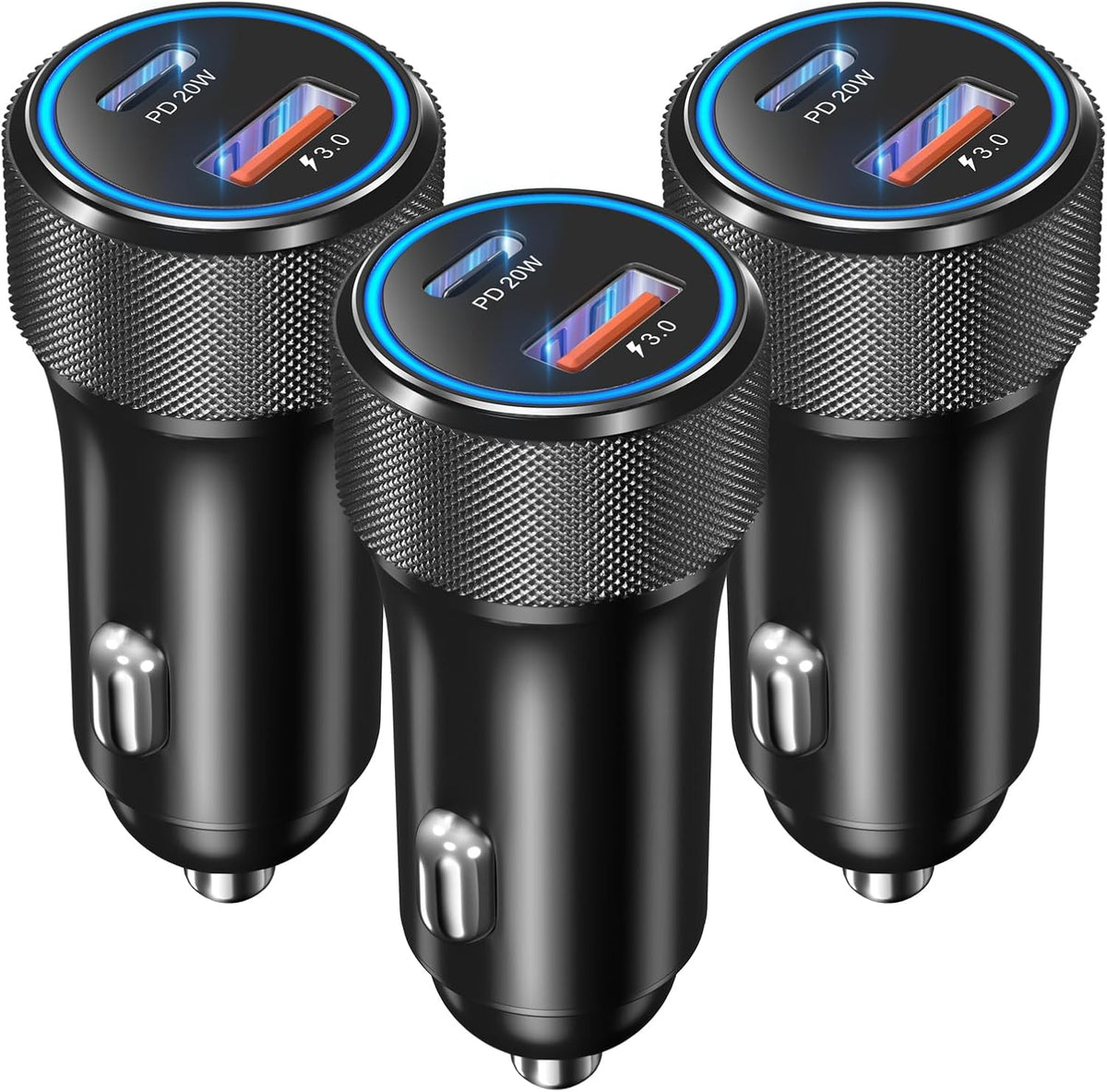USB C Car Charger 4-Pack, OKRAY 36W 2-Port PD+QC Fast Charging Car Chargers