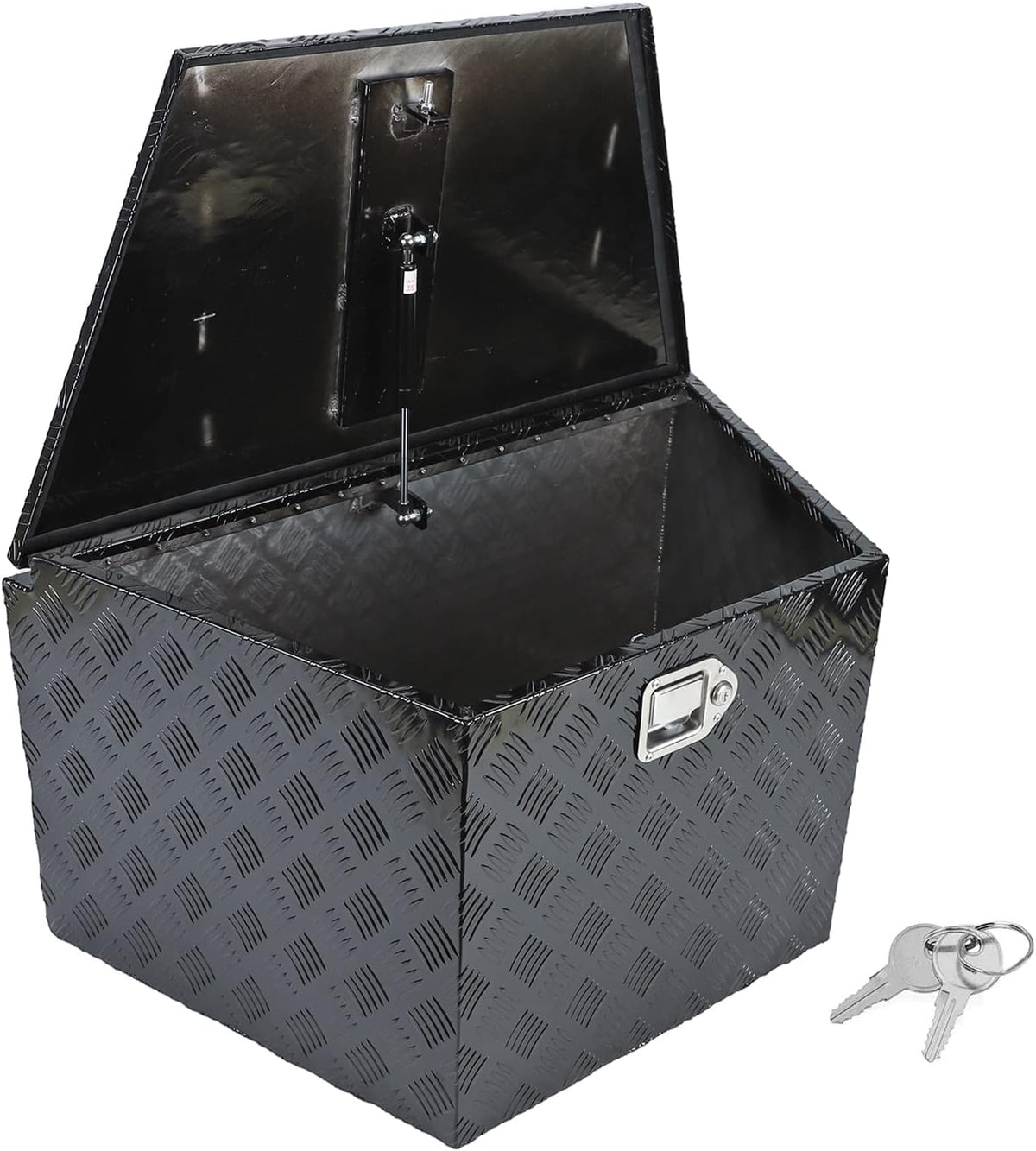 18"X17"X18" Silver Aluminum Pickup Truck Bed Trunk Storage Trailer Tongue Tool Box with Lock and Key 5 Bar Tread