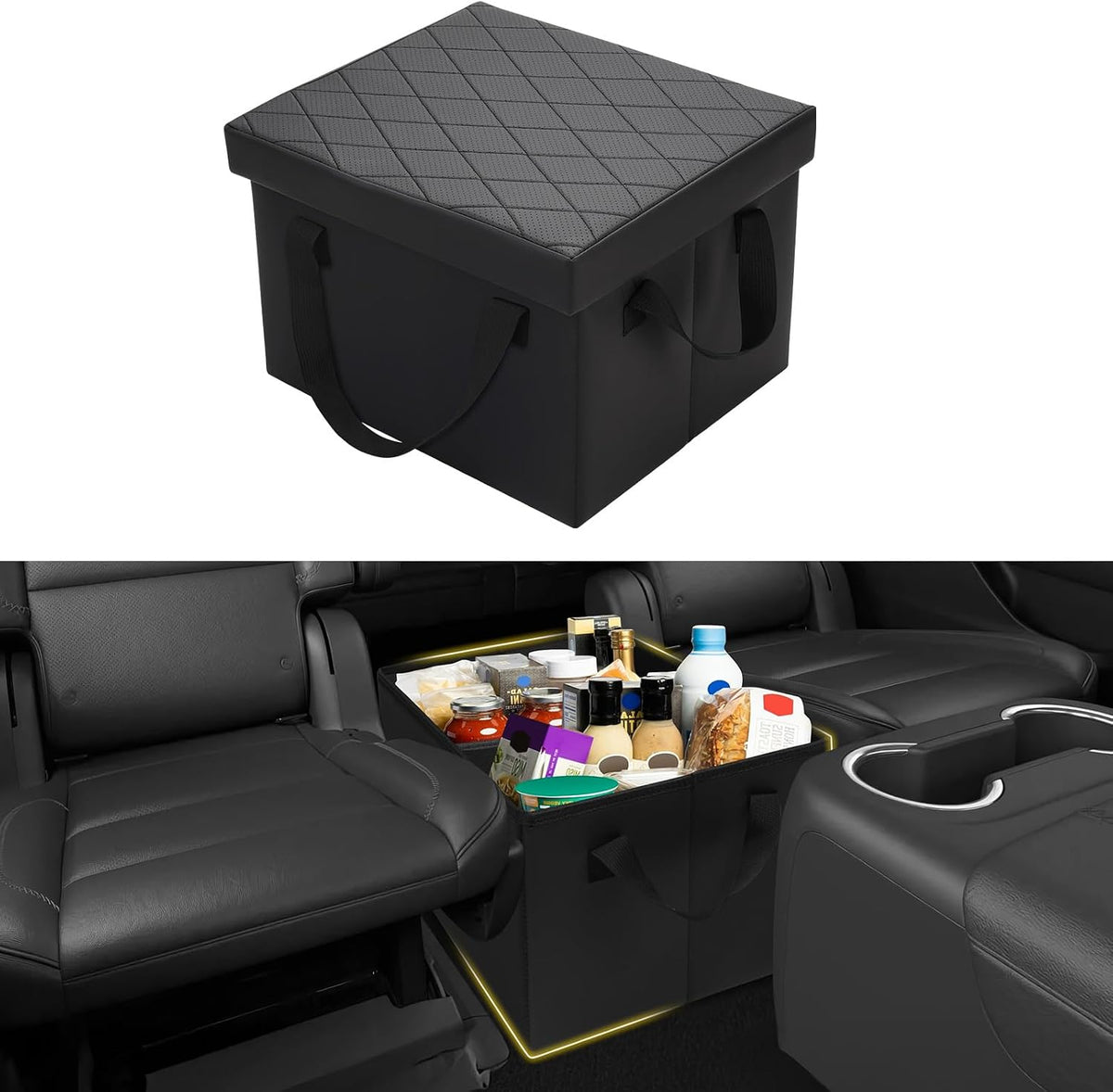 Mixsuper Liner Car Seat Organizer for Subaru Ascent 2019-2026, Console Organizer Backseat Box for Subaru Ascent, Dog Box Storage Bin Supplies Travel Accessories