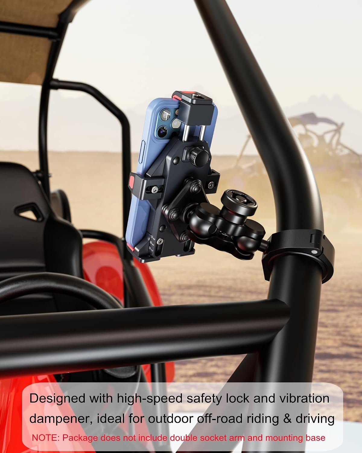 BRCOVAN 1'' Ball Aluminum Alloy Phone Mount Holder with Vibration Dampener