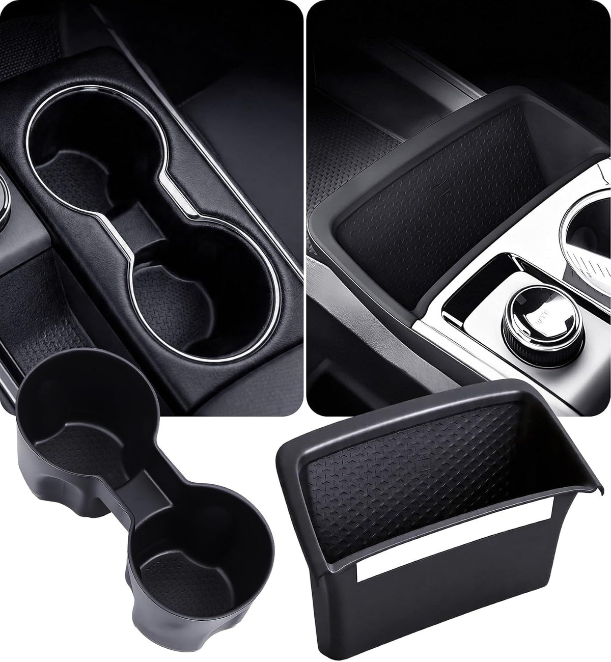 Cup Holder Insert & Wireless Charging Protective Mats for Lexus TX TX350/TX500h/TX550h+ 2026 2025 2024, Center Console Interior Accessories for 2024-2026 TX 350/500h/550h+, Black