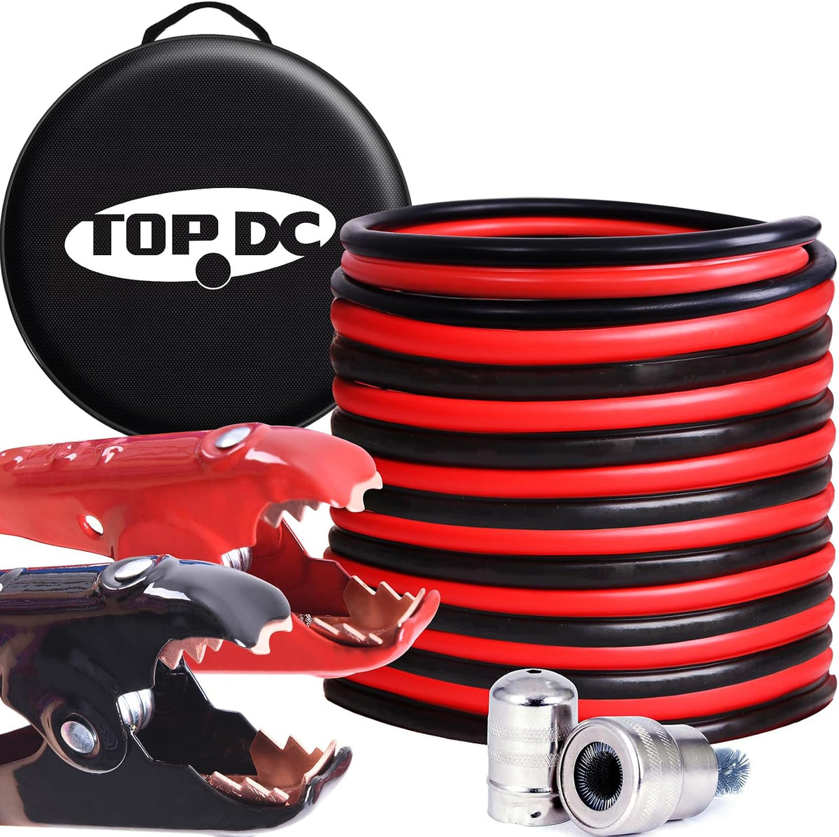 TOPDC 4 Gauge 16 Feet Heavy Duty Jumper Cables for Car, SUV and Truck