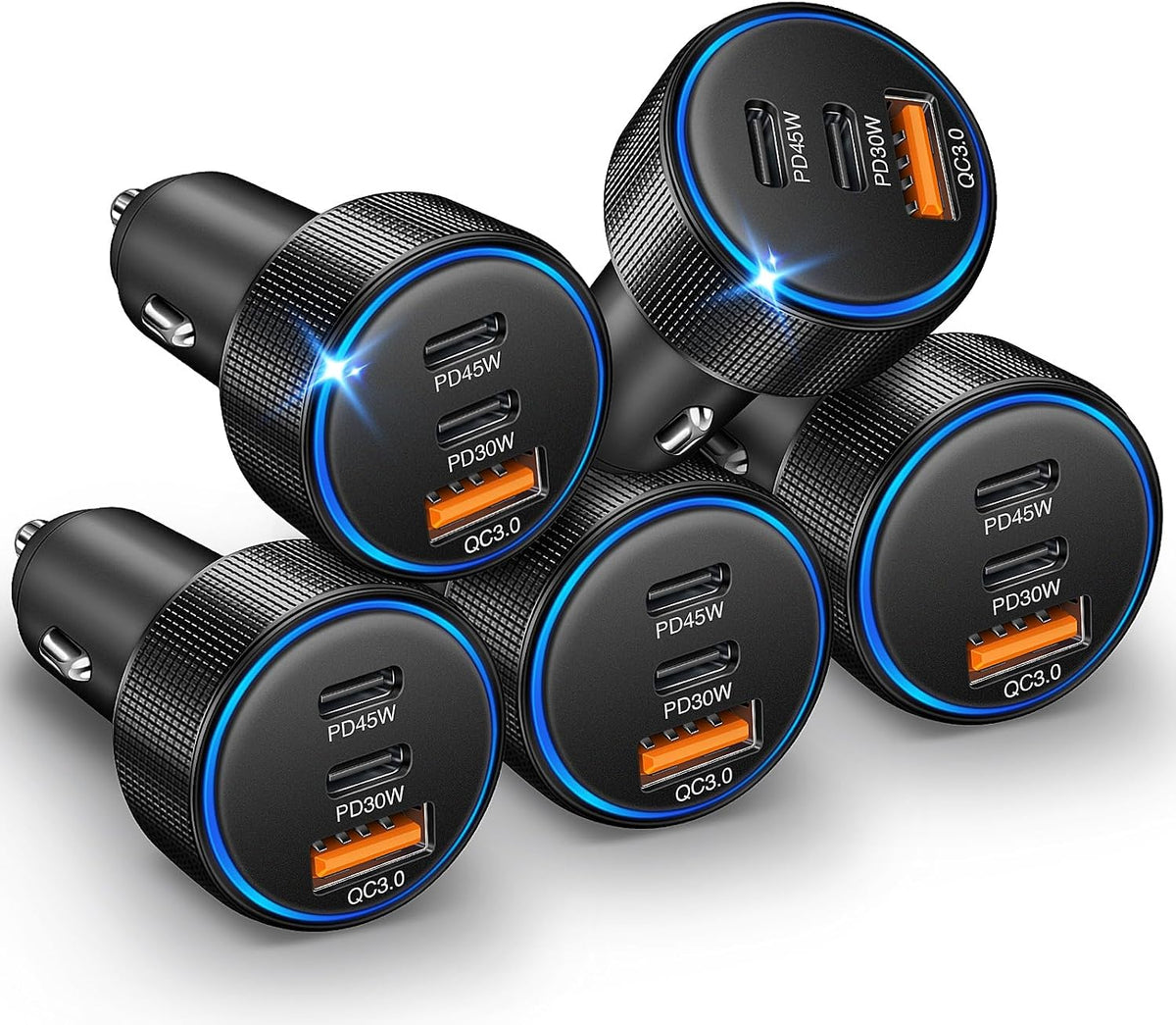USB C Wall/Car Charger,38W Dual USB-C+USB-A Cigarette Lighter Adapter