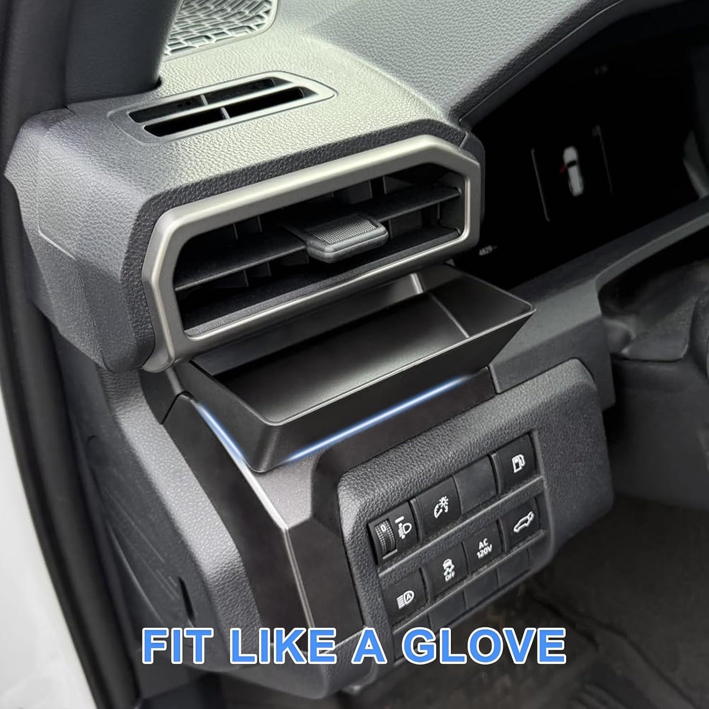 Driver's Air Vent Storage Tray Compatible with 2024 2025 2026 Toyota Tacoma and 2025 2026 Toyota 4Runner Accessories Driver's Side Extra Storage Organizer for Key Coin Card (Upgrade, No need for tape)