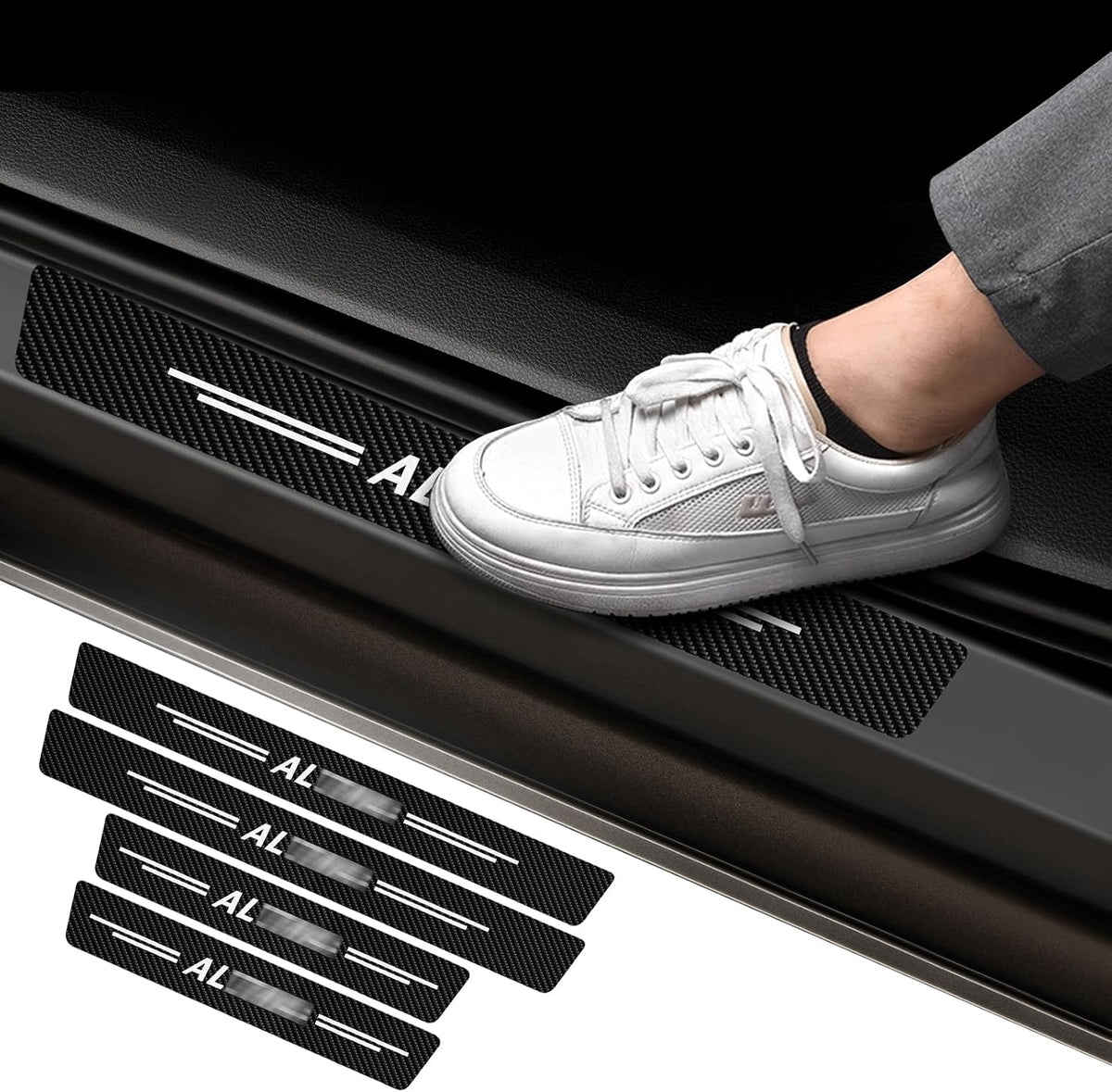 4Pcs Car Door Sill Protectors Fits for Rogue with Waterproof