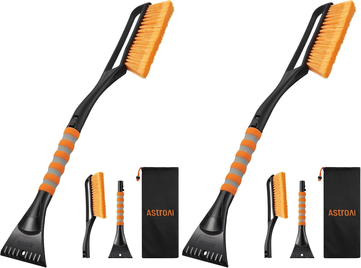 AstroAI 27" 2-in-1 Detachable Snow Brush & Ice Scrapers for Car Windshield
