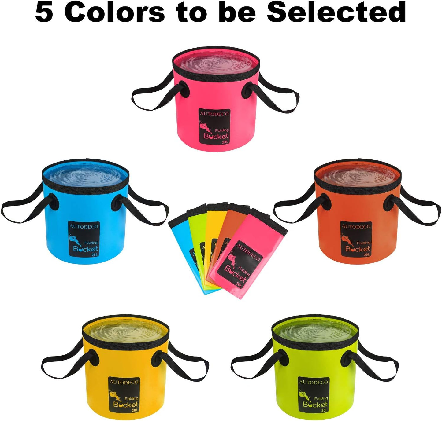 Collapsible Bucket 5 Gallon Container Folding Water Bucket Portable Wash Basin 20L