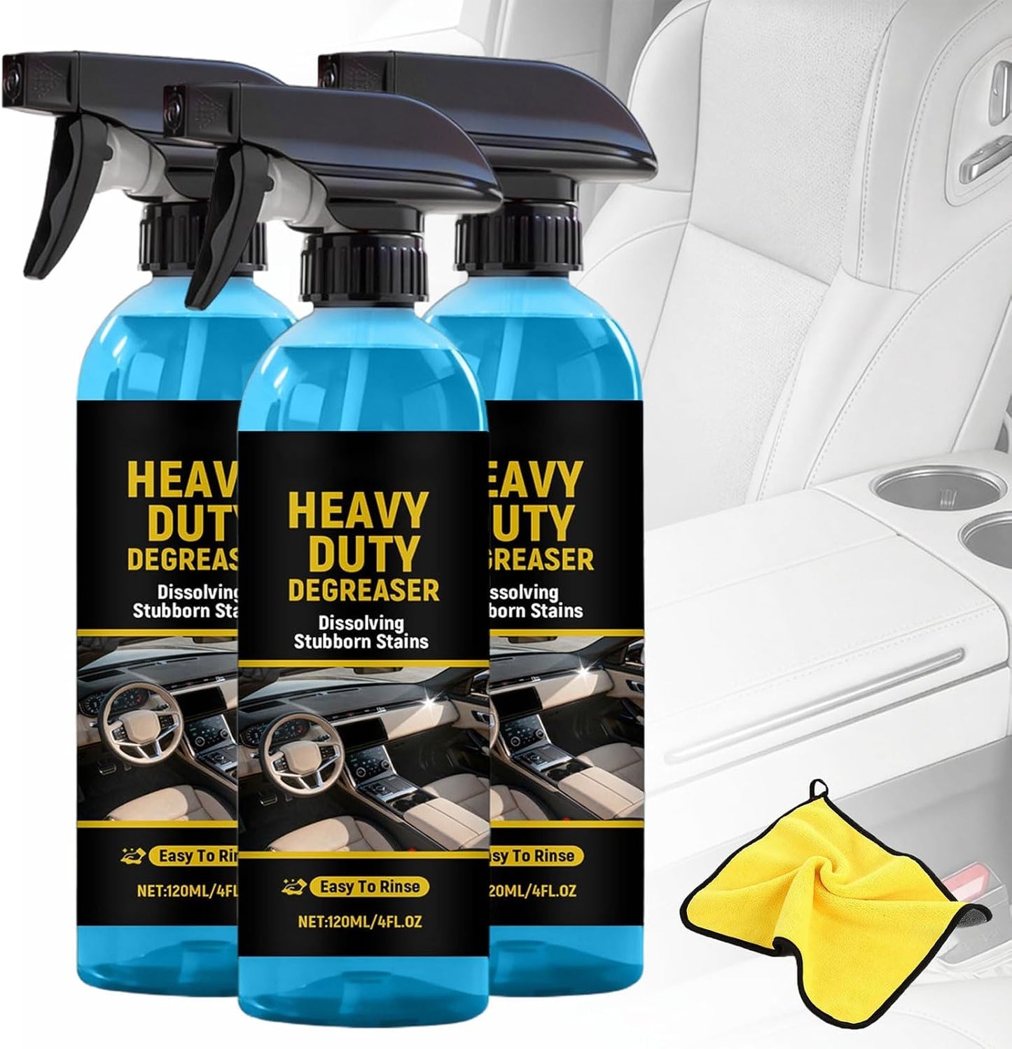 Multi-Surface Car Interior Stain Remover, All-Purpose Car Interior Cleaner Spray for Fabric Leather and Plastic Interiors Detailer for Seats Dashboard Console and Upholstery (1Pc)