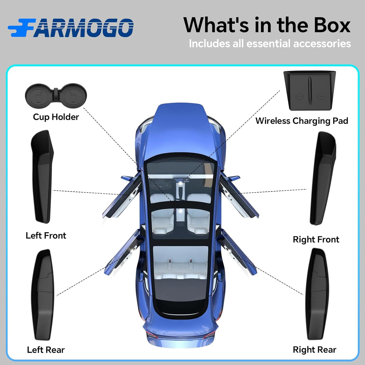 Farmogo Door Side Storage Box for Tesla Model Y Juniper Accessories 2026