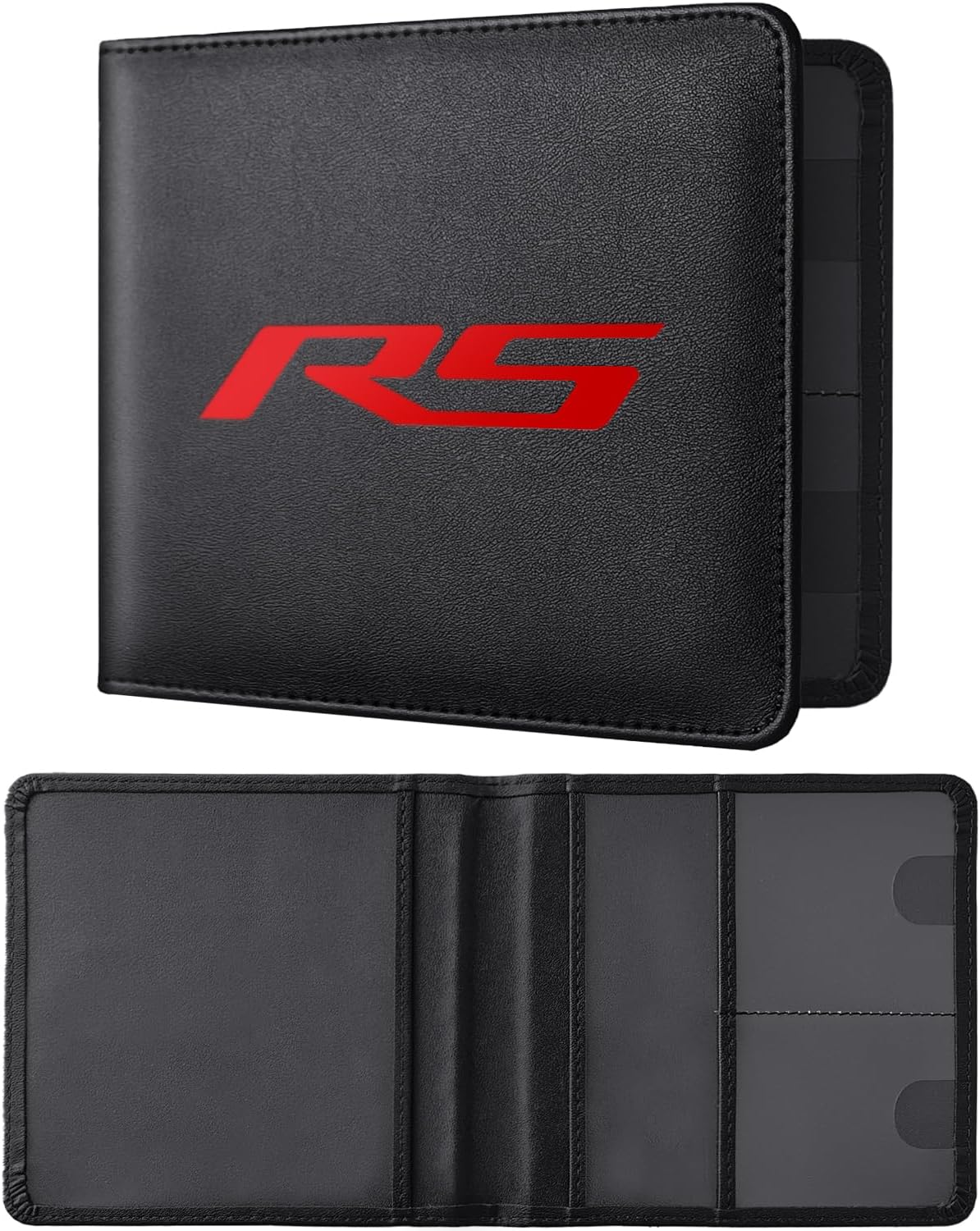 Leather Car Registration and Insurance Cards Holder Compatible with Dodge Challenger Charger SRT RAM Auto Accessories, Vehicle Glove Box Car Organizer with Magnetic Shut, Documents License