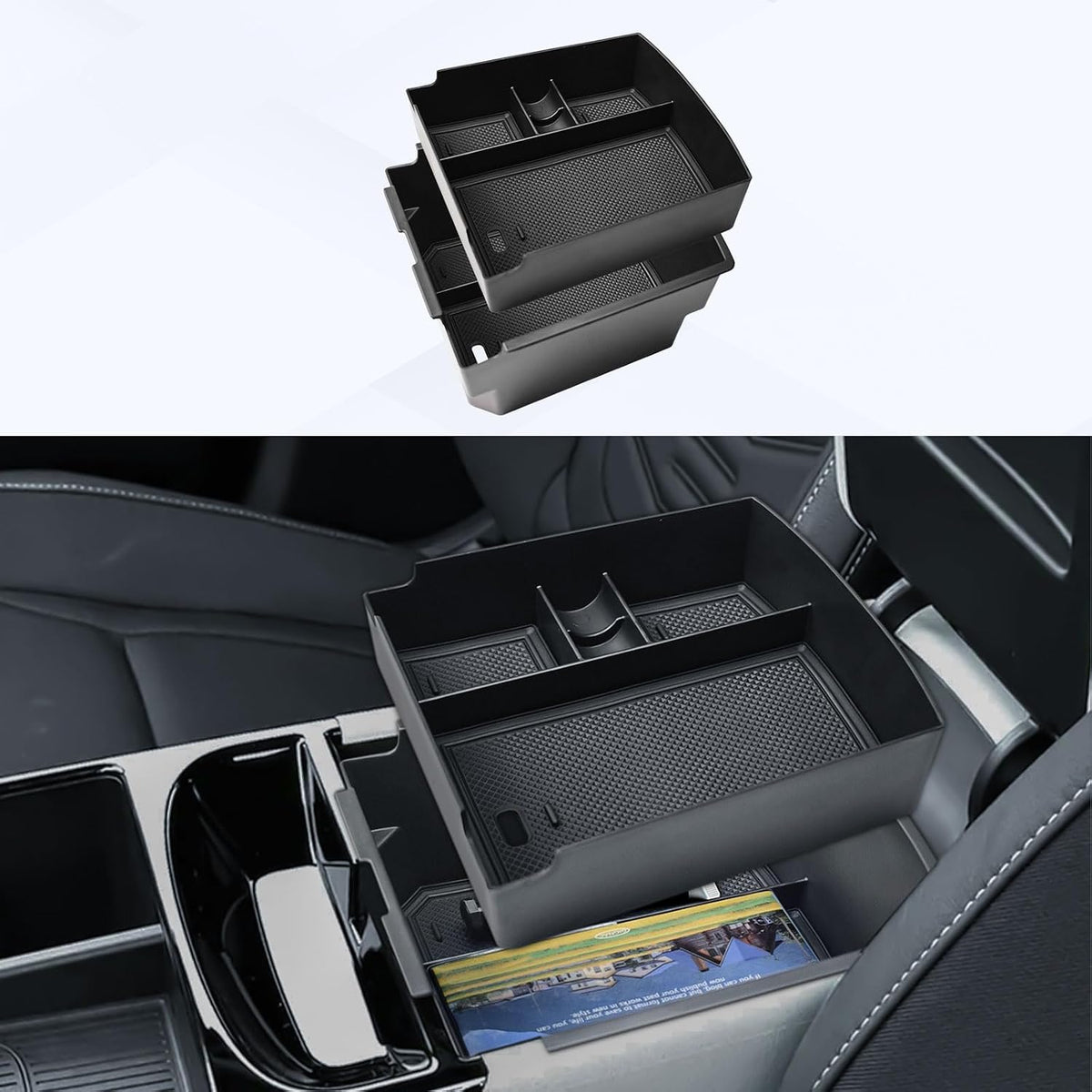 EDBETOS Double-Layer Center Console Organizer for 2025 2026 Hyundai Tucson