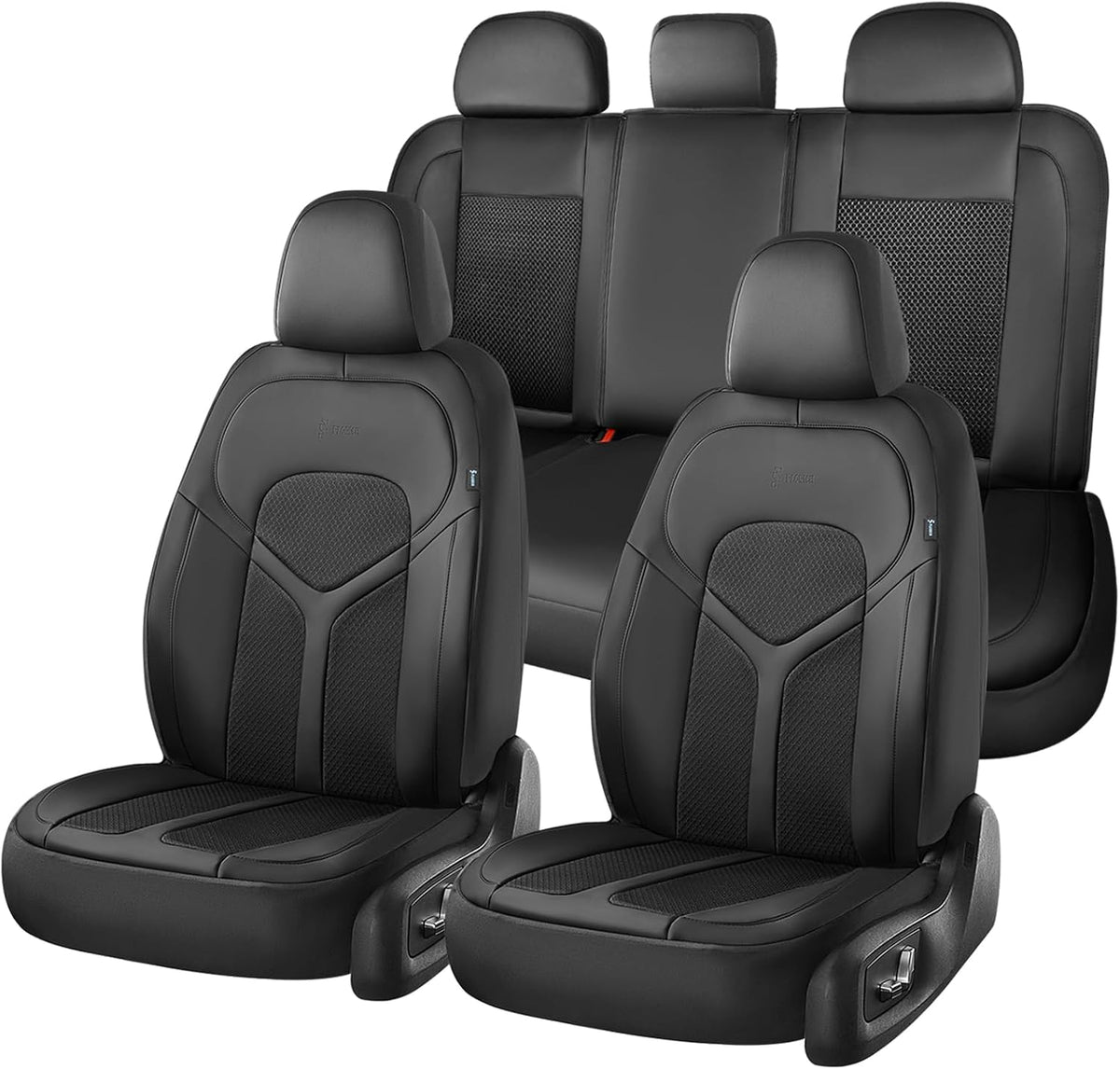 Seat Covers, Car Seat Covers Full Set, Black&Coffee Seat Covers for Cars 5 Seats, Breathable Car Seat Protector, Front and Rear Car Seat Cushion, Automotive Seat Covers Universal Fit for Most Cars SUV