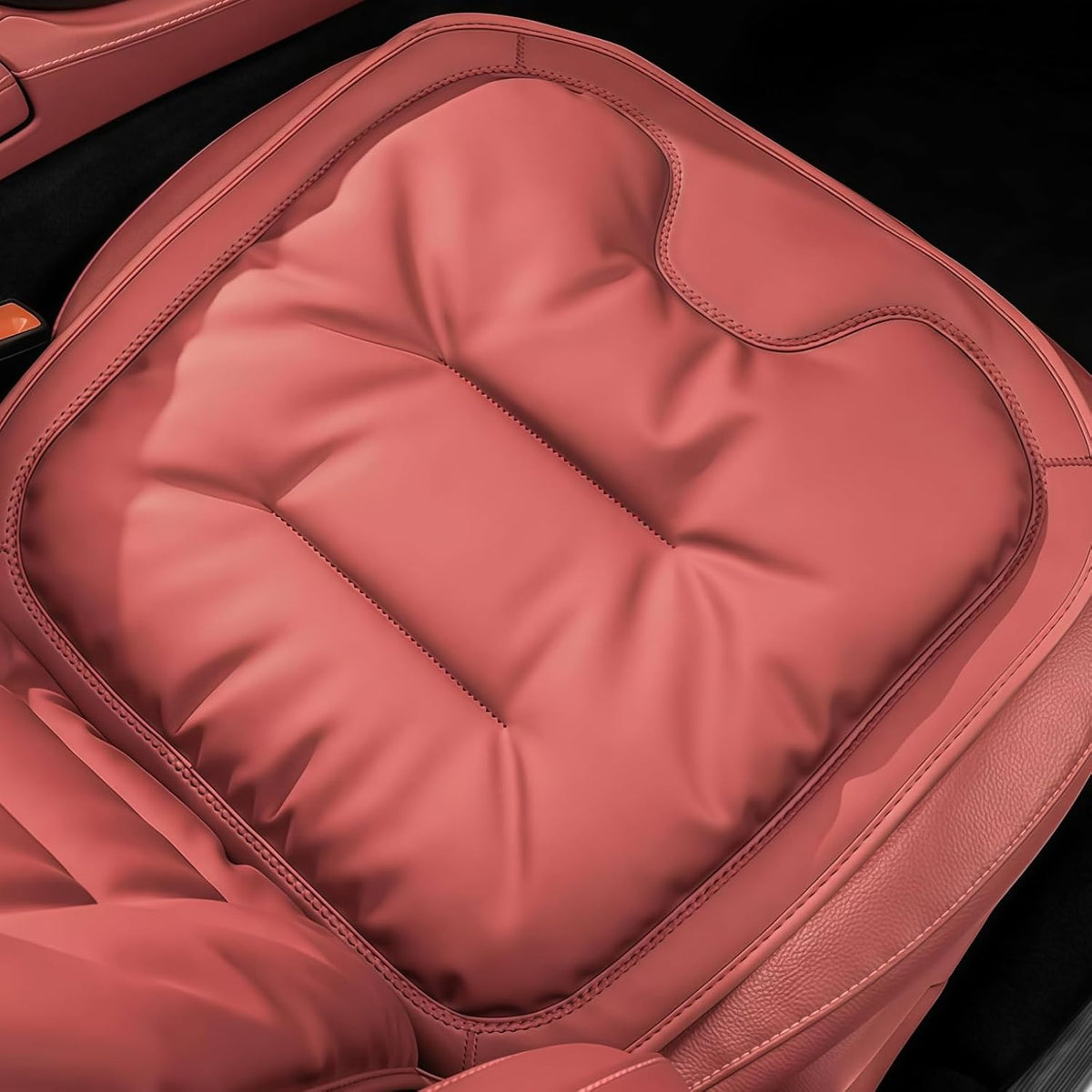Car Seat Cushion, 2026 New Skin-Friendly Leather Seat Cushions, Breathable Dirt-Repellent Memory Foam Pad for Most Auto & Office Chairs (Black)