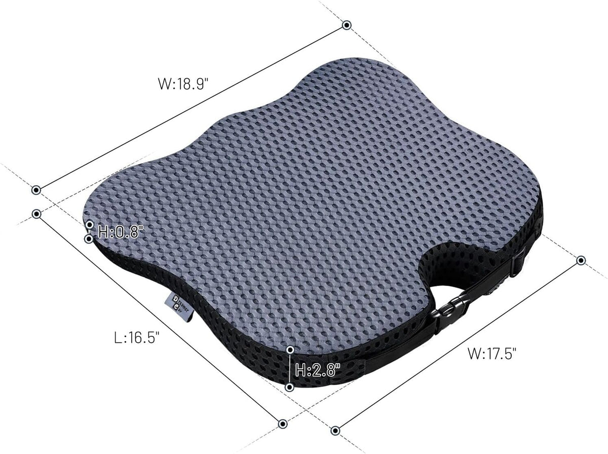 Wedge Car Seat Cushion for Driving for Better Visibility & Sciatica Relief