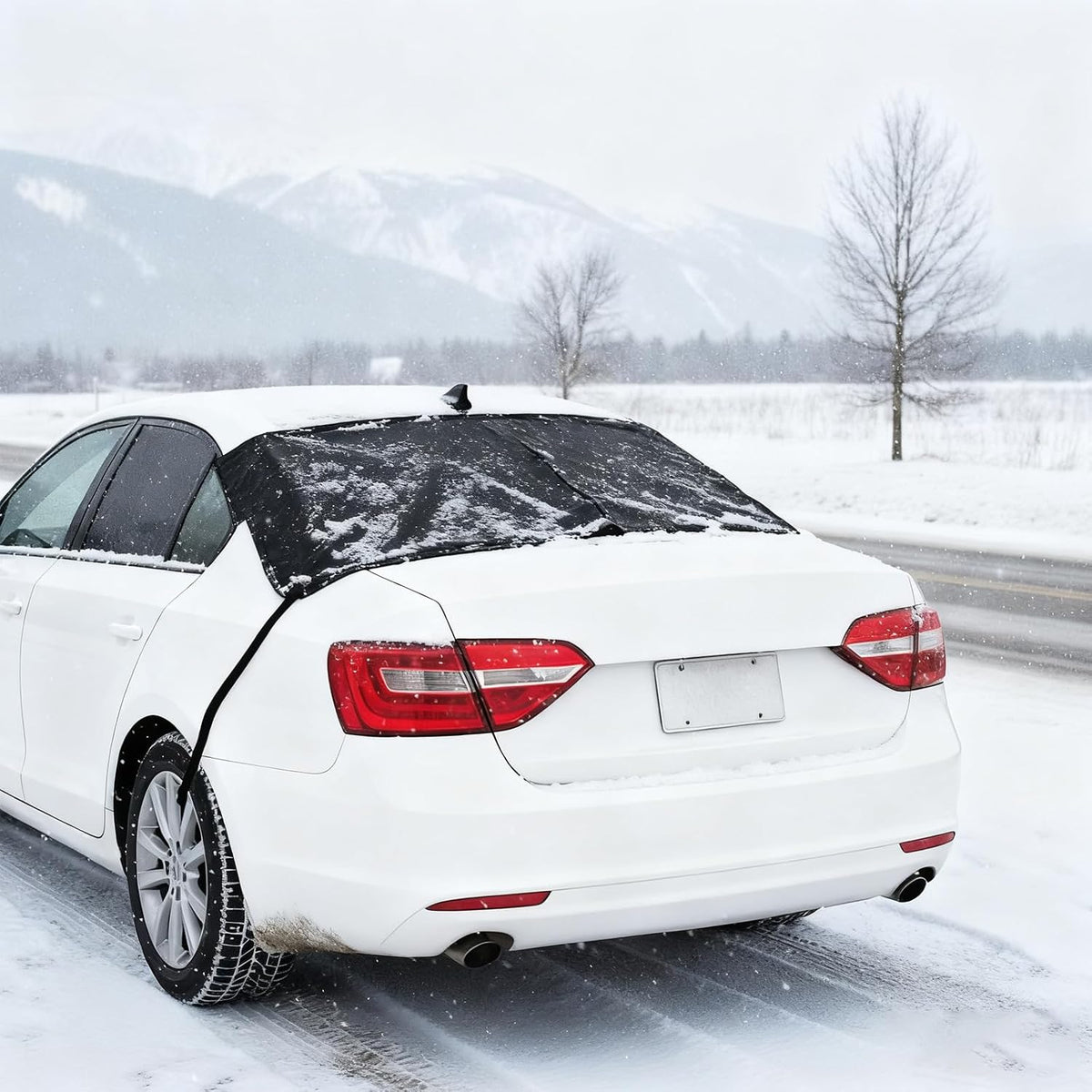 IRONMAX Front and Rear Windshield Snow Cover Set, 600D Oxford PVC Coated