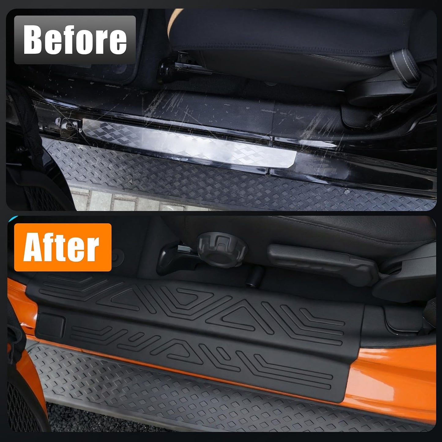 Door Sill Protector Compatible with 2020-2026 Jeep Gladiator JT Full Coverage Door Sill Guards TPE Protection All Weather 4PCS for 2025 Gladiator Accessories