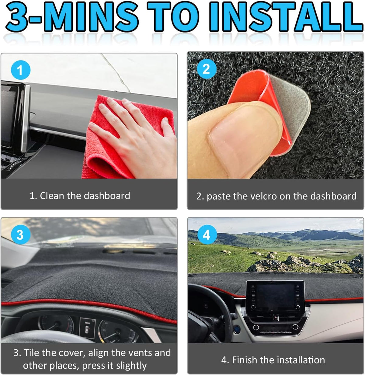 Dash Cover for Toyota Corolla 2019-2021 2022 2023 2024 2025 2026