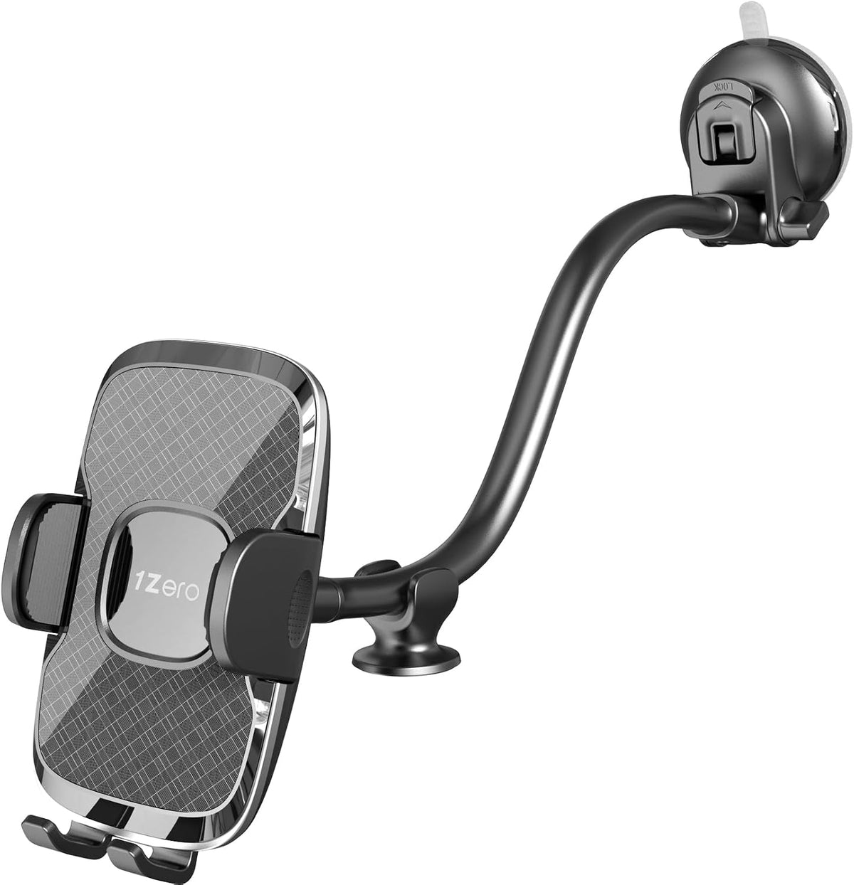 1Zero Solid Car Truck Phone Mount Holder Black with 14" Gooseneck Long Arm