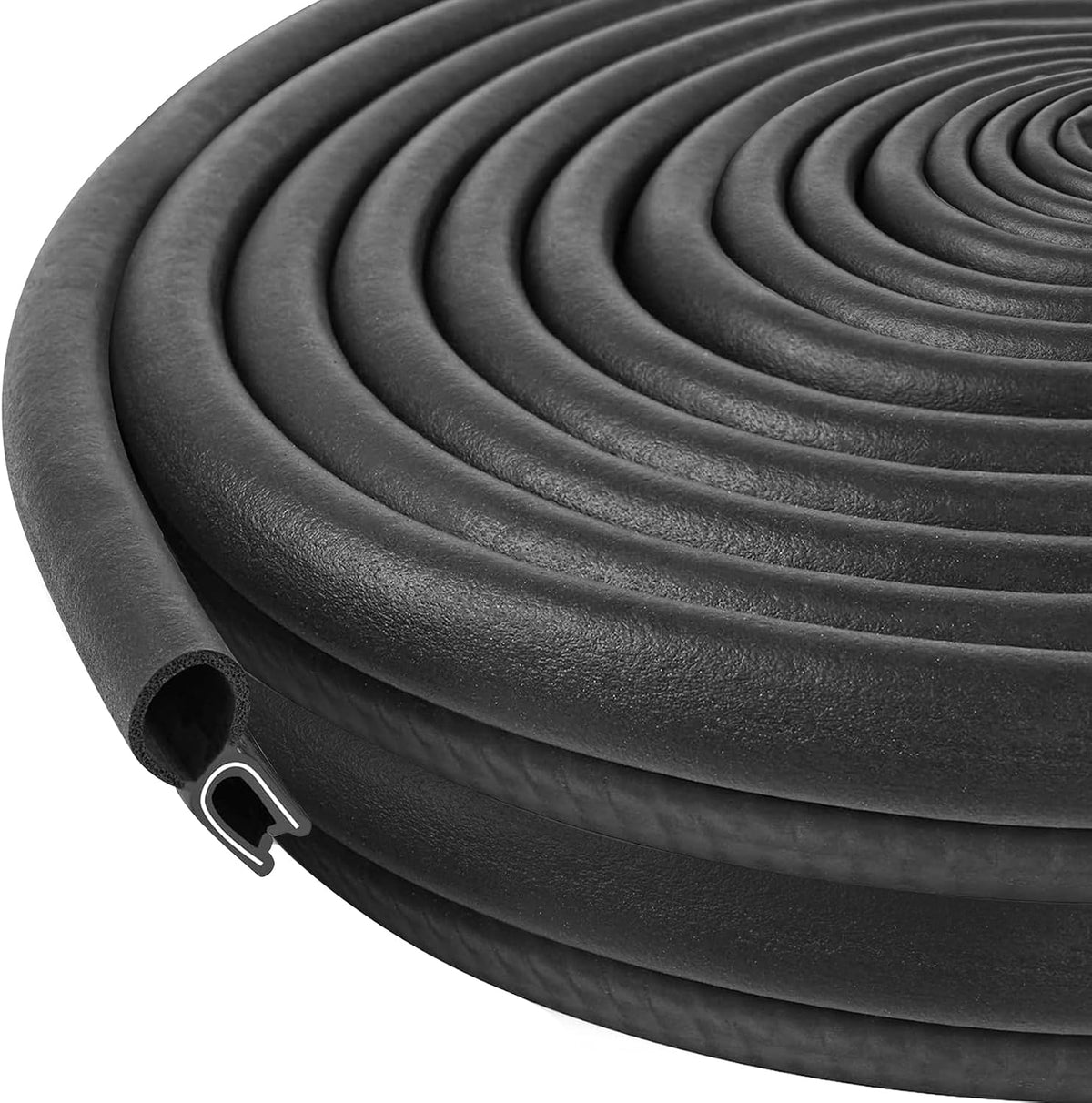 Kikerike Automotive Door Weather Stripping 40Ft Car Rubber Edge Trim Seal Strip Gasket with Top Bulb Easy to Install for Car Bus Camper Boat RV Truck Doors and Home Applications