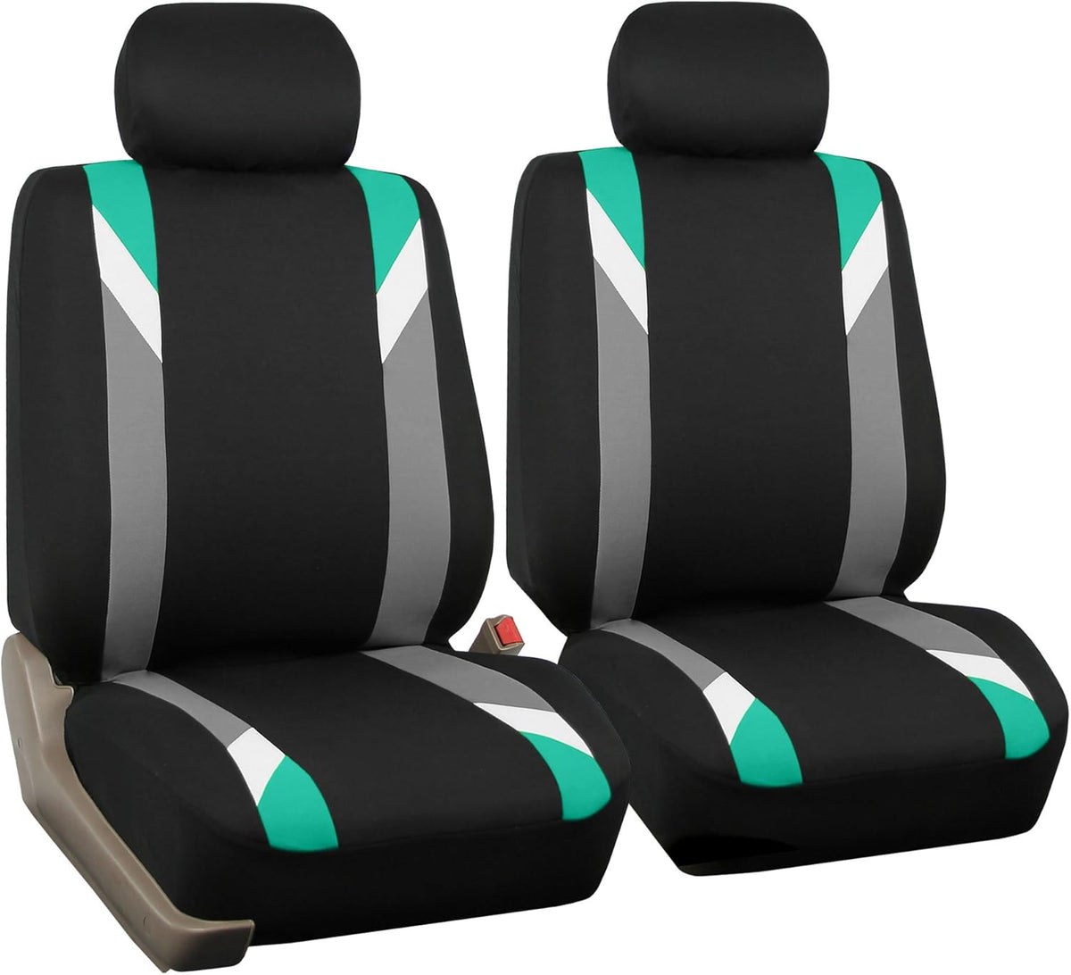 FH Group Front Set Cloth Car Seat Covers for Low Back Car Seats with Removable Headrest, Universal Fit, Airbag Compatible Seat Cover for SUV, Sedan, Van Blue