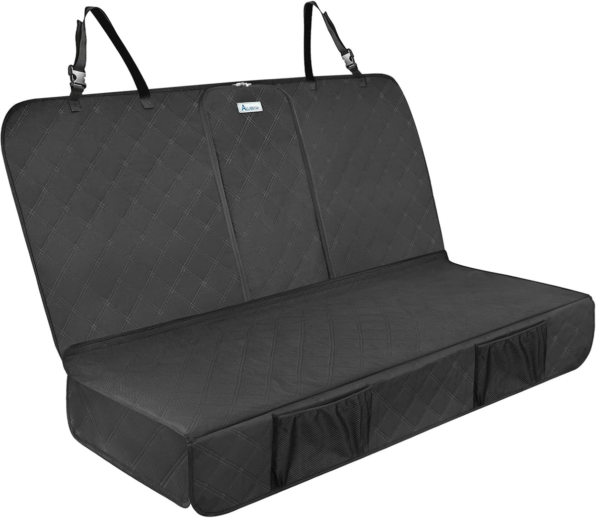 ALLANSING Upgraded 900D Heavy Duty Dog Back Bench Seat Cover for Full‑Size Trucks, Car Seat Protector, Seatbelt & Armrest Compatible, Waterproof & Non‑Slip for Dogs & Kids