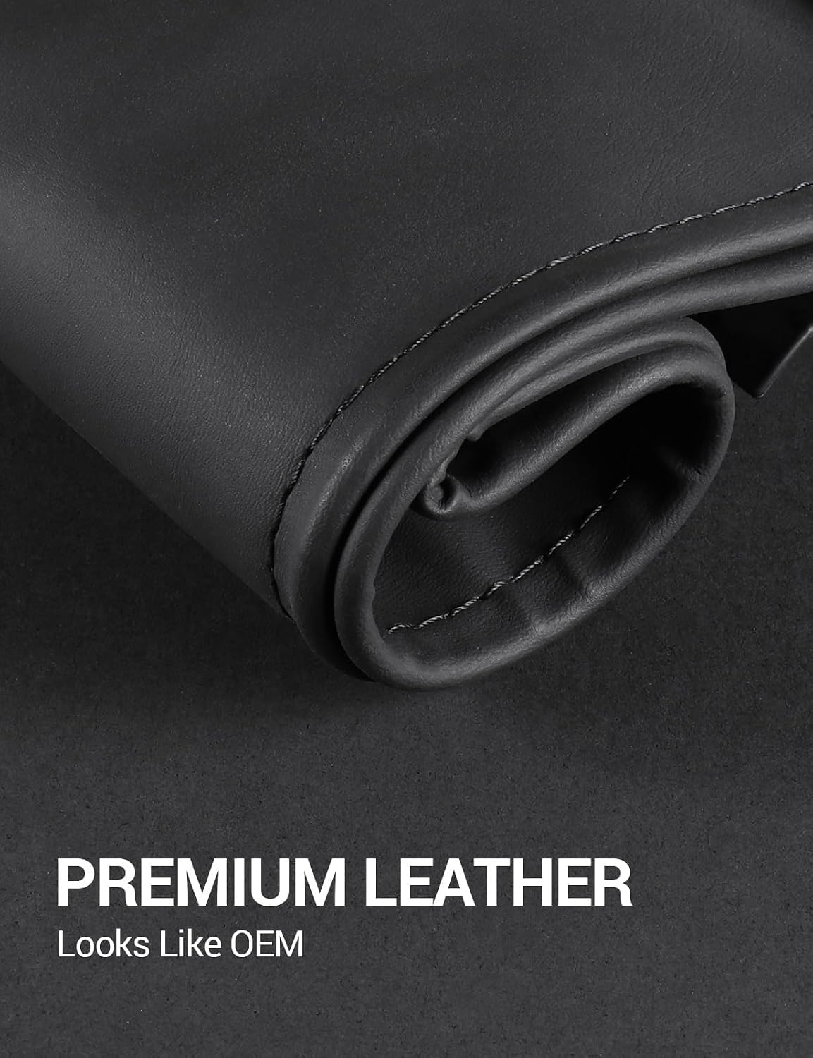 Leather Car Trash Can with LED Light & Lid for Tesla Model 3/Y/S/X – Hanging Seat Back Waste Bin, Waterproof, Black
