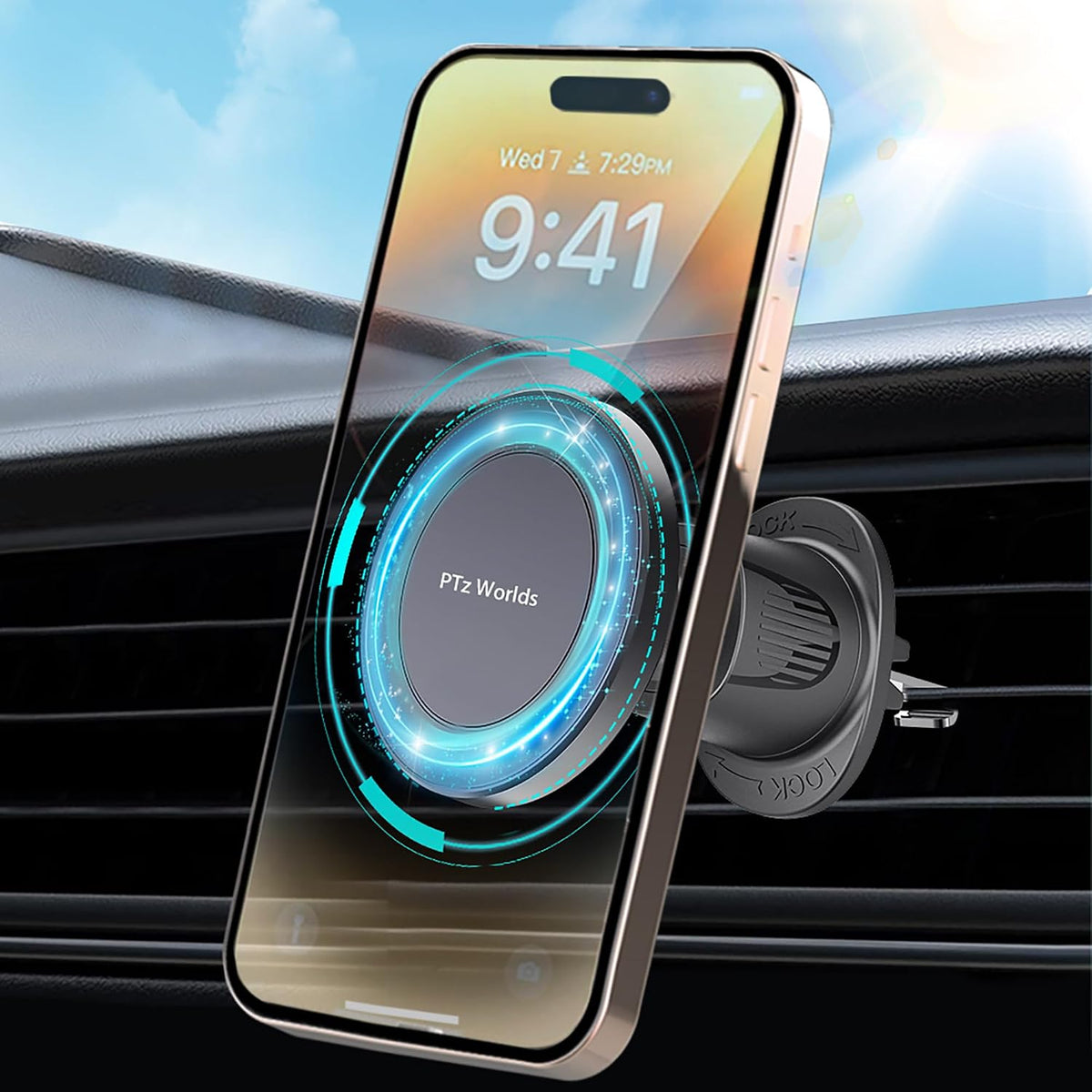 Car Vent Phone Mount - Magnetic Phone Holder for Car, Very Strong Magnet, Upgrade Twist Lock AC Mount, Compatible with MagSafe, iPhone, Galaxy, Pixel & Other Smartphones, 360 Adjustable