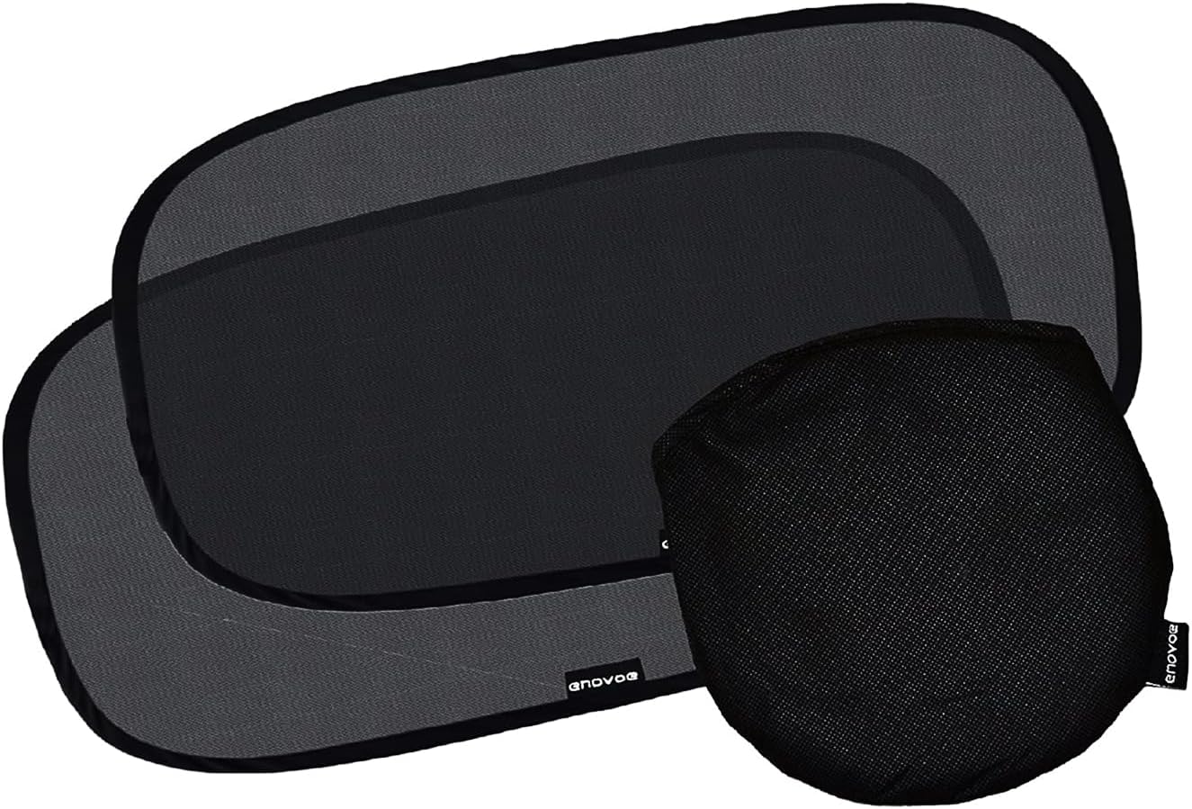 Enovoe Car Window Shades for Baby (4 Pack) - 21"x14" - Sun Shade Blocker, Cling - Glare Shield and UV Rays Protection for Your Child - Side Windows Screens for SUV- Mesh Window Shades for Car Baby
