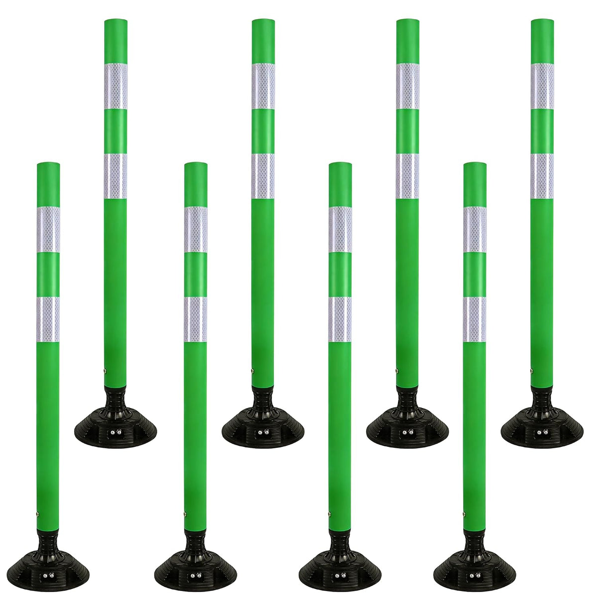 OrangeStar 8 Pack 48" Traffic Delineator Post with Fixable Base