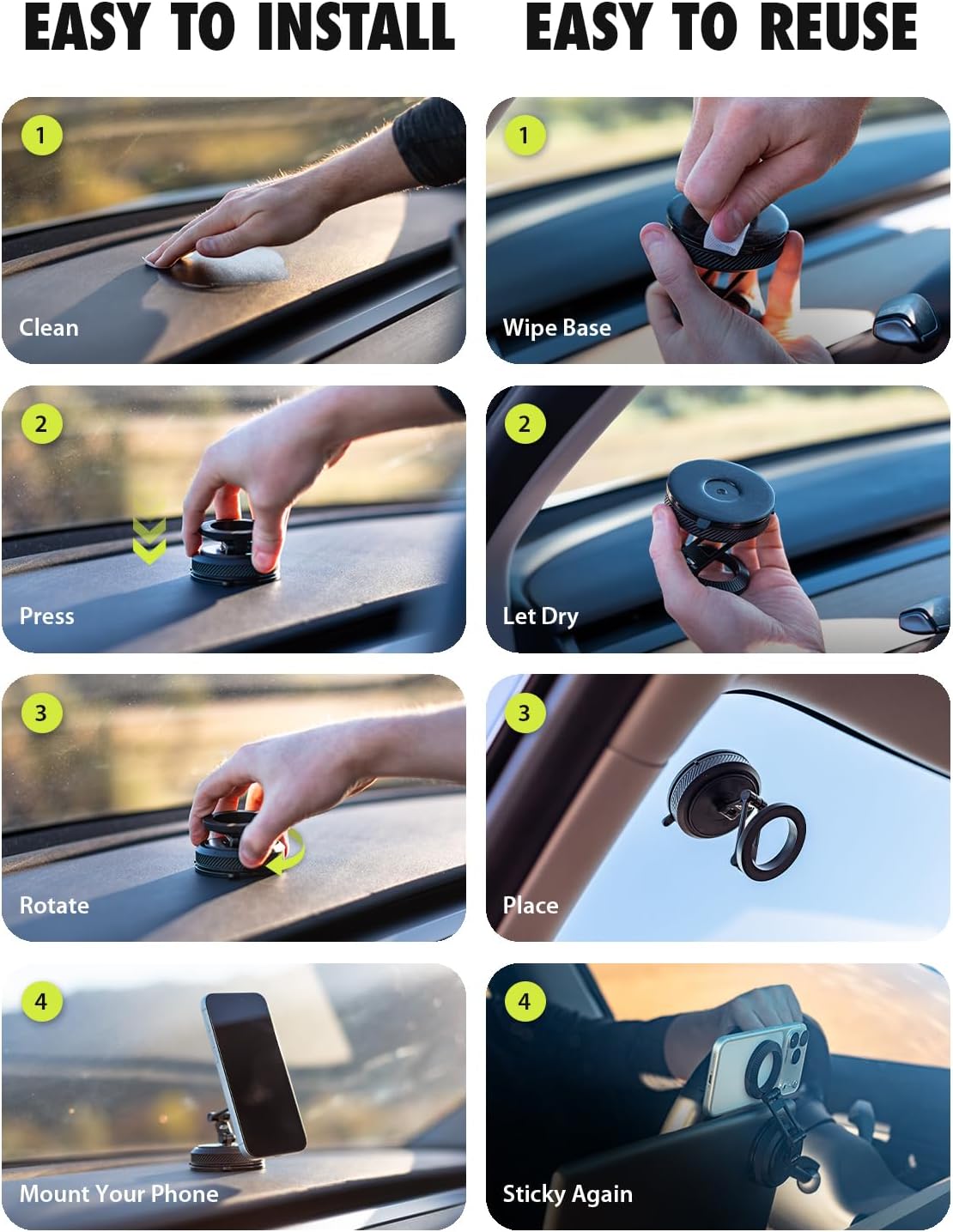 Bracketron MagAlign AIR ROTO MagSafe Car Phone Mount with 360°Arm Holder