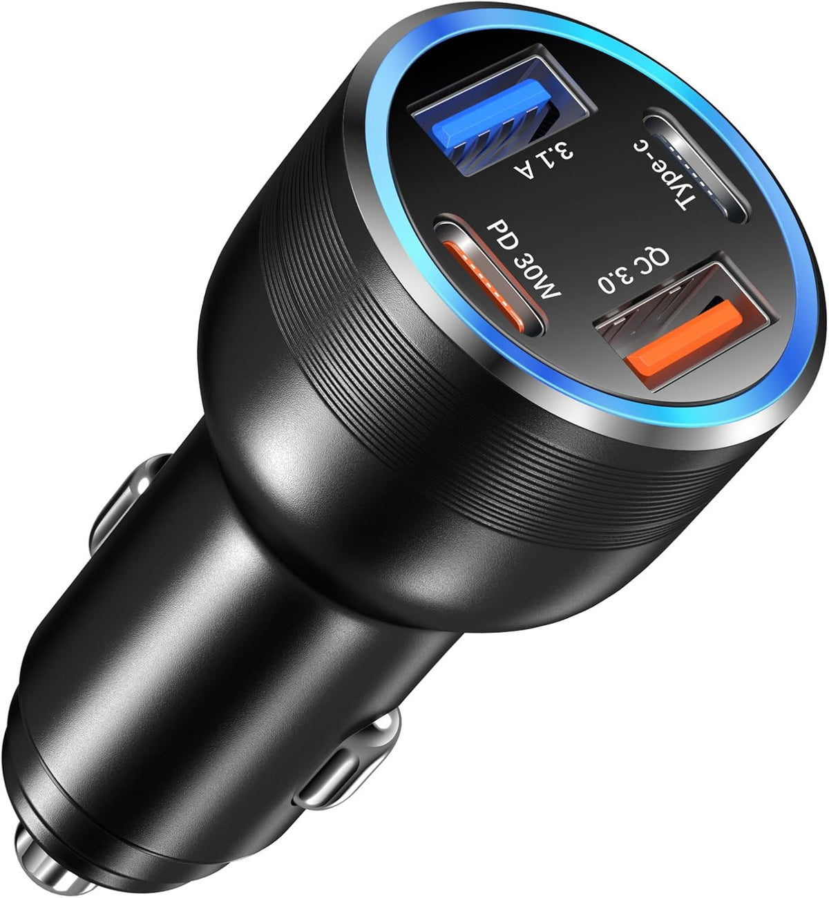 USB C Car Charger 3 Pack, 4-Port 65W Dual USB-C & USB A Car Phone Charger
