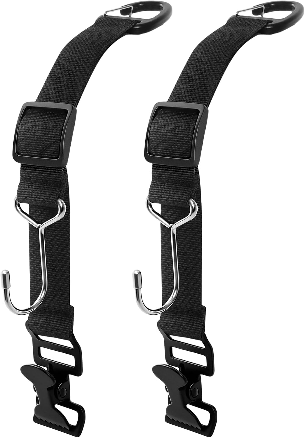 Purse Hook for Car, Adjustable Headrest Hooks & Hat Clip (4 Pack)