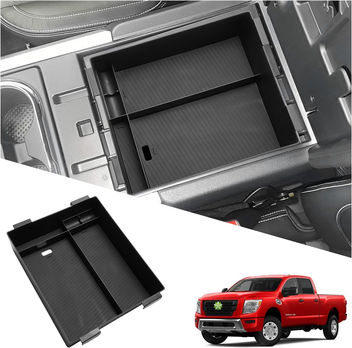 Ruiya 2022-2026 Hummer EV Center Console Organizer for GMC Hummer EV Accessories ABS Material Armrest Console Glove Tray Compatible with 2022 2023 2024 2025 2026 GMC Hummer EV Pickup/SUV
