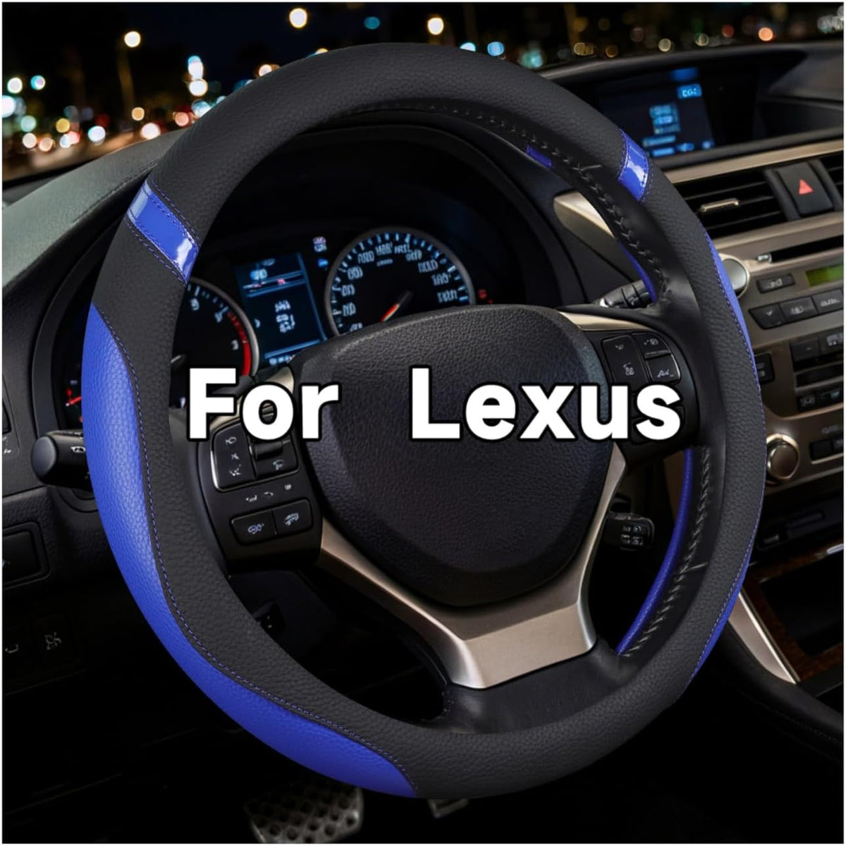 Steering Wheel Cover Customized Fit for Lexus RX270 RX330 RX350 RX400h ES200 ES300h NX200 NX300 NX350h UX200 UX260h UX300h GS300 GX350 IS300 IS350 IS200t CT200t (Black)