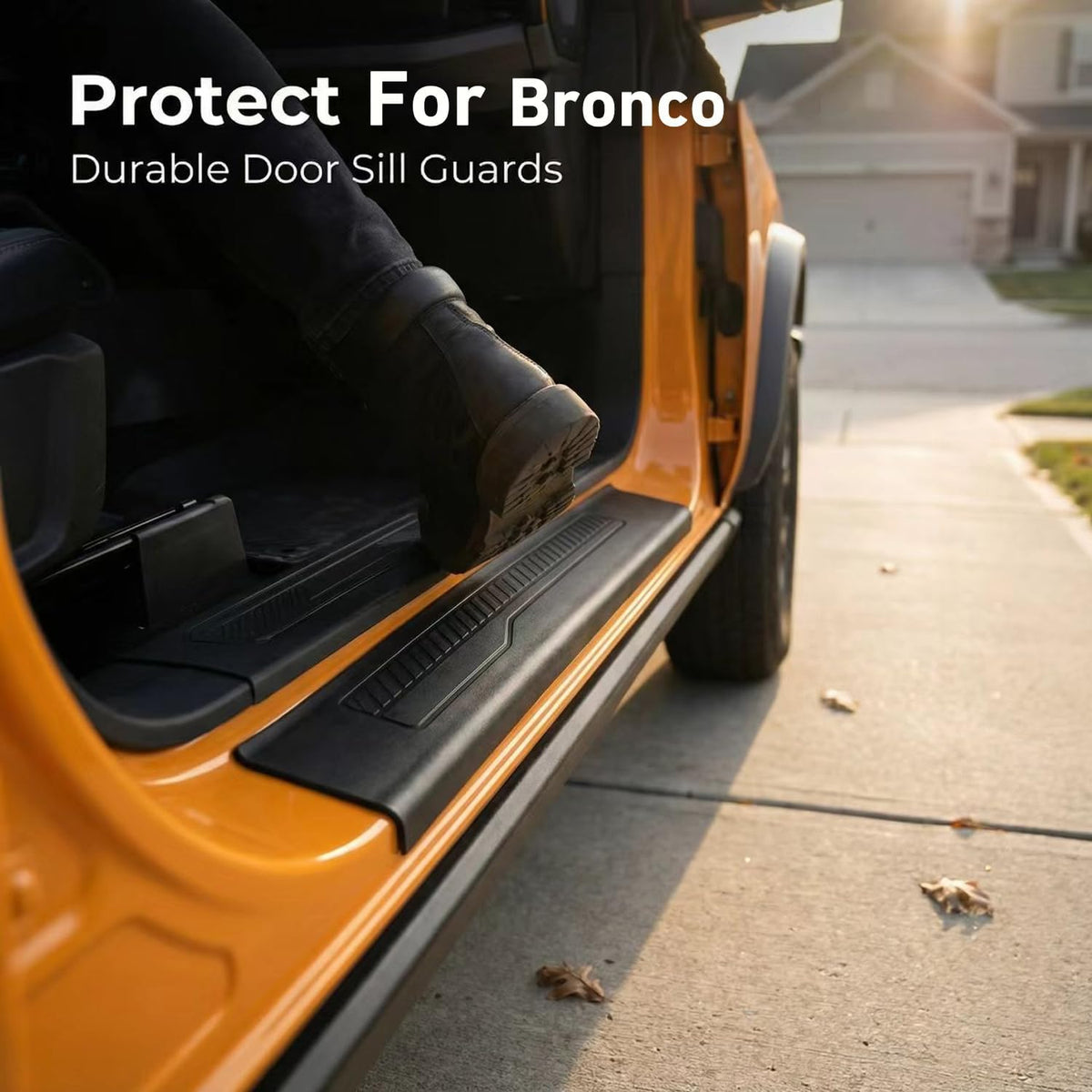 Door Sill Guards for Ford Bronco 4 Door Accessories 2021 2022 2023 2024 2025, Anti Scratch Anti-Slip Door Sill Protectors