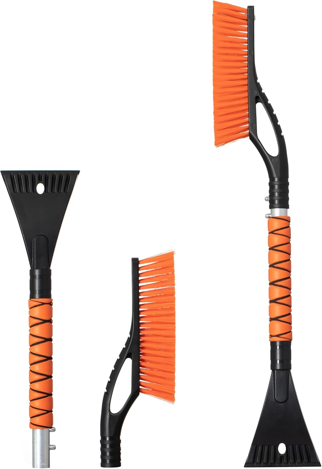 Gardenised 30-40" Extendable Aluminum Snow Brush & Ice Scraper 2-in-1 Winter Car Tool with Scratch-Free Bristles for Car SUV & Trucks, Red