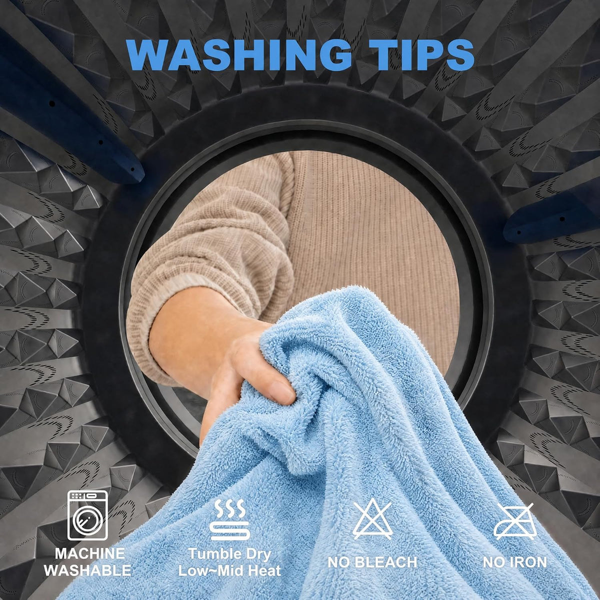 JOYMOOP Car Drying Towels,High-Density Microfiber Towel for Car, Blue