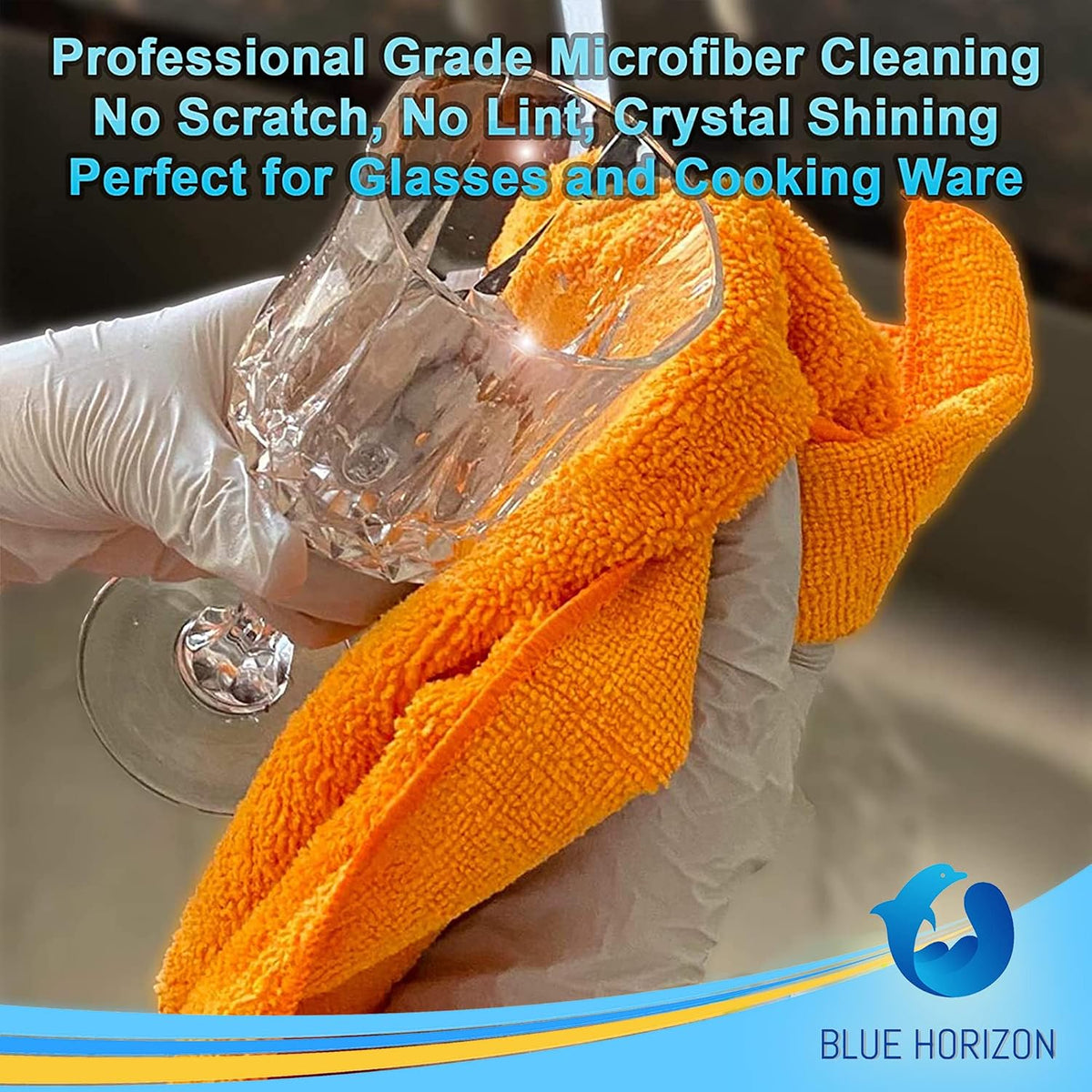 Microfiber Cleaning Towels, 24 Pack, Double Sided Ultra Soft Plush Washcloth, All Purpose Premium Microfiber Detailing Cleaning Cloths Shop Towels(16" x 16", Navy Blue)