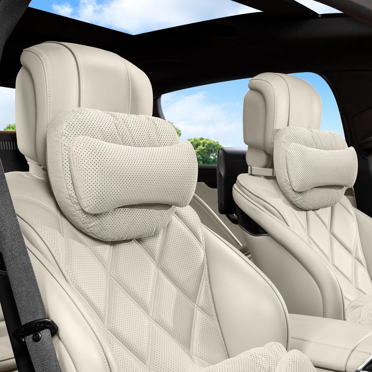 2 Pack Car Neck Support, Ergonomic Drive Seat Head Cushion Pillow